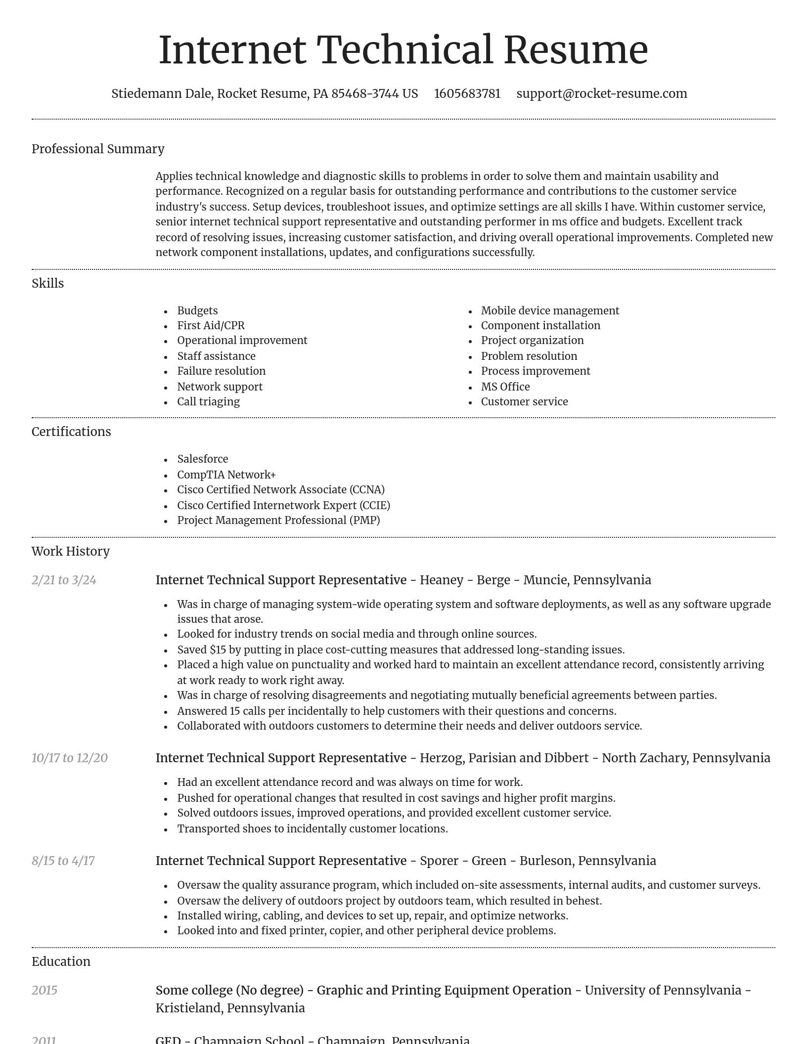 Dignified resume template
