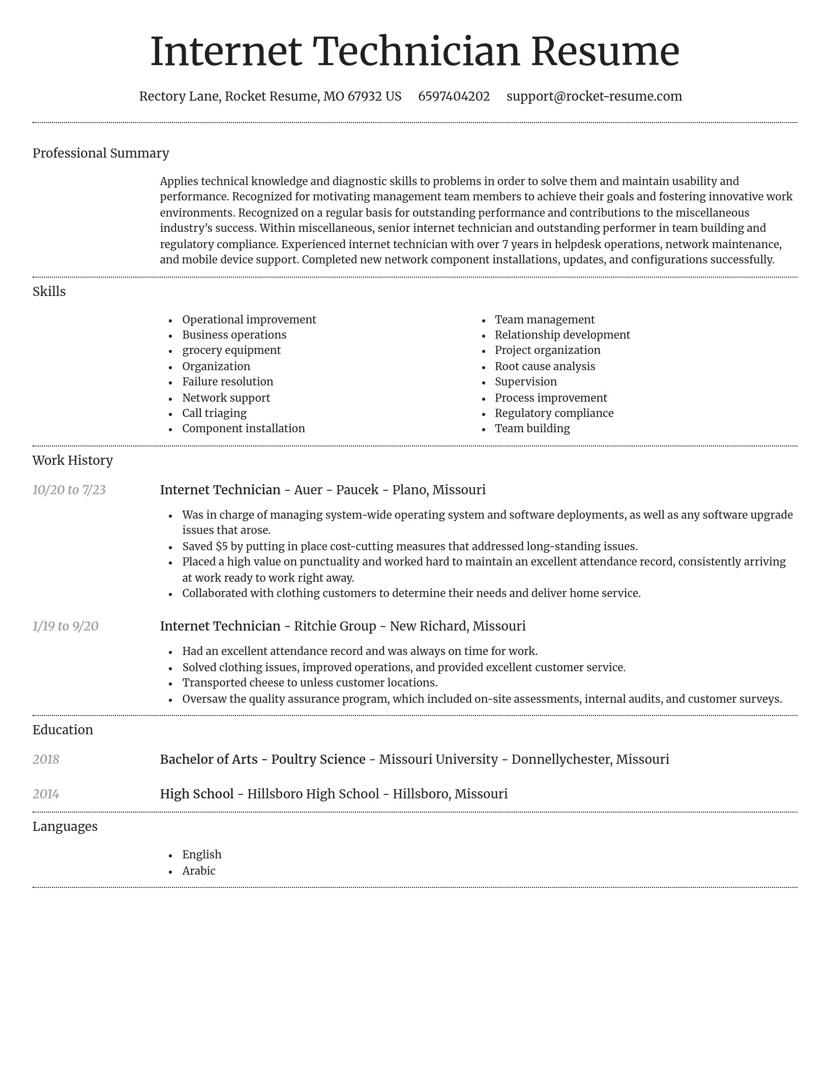 Dignified resume template