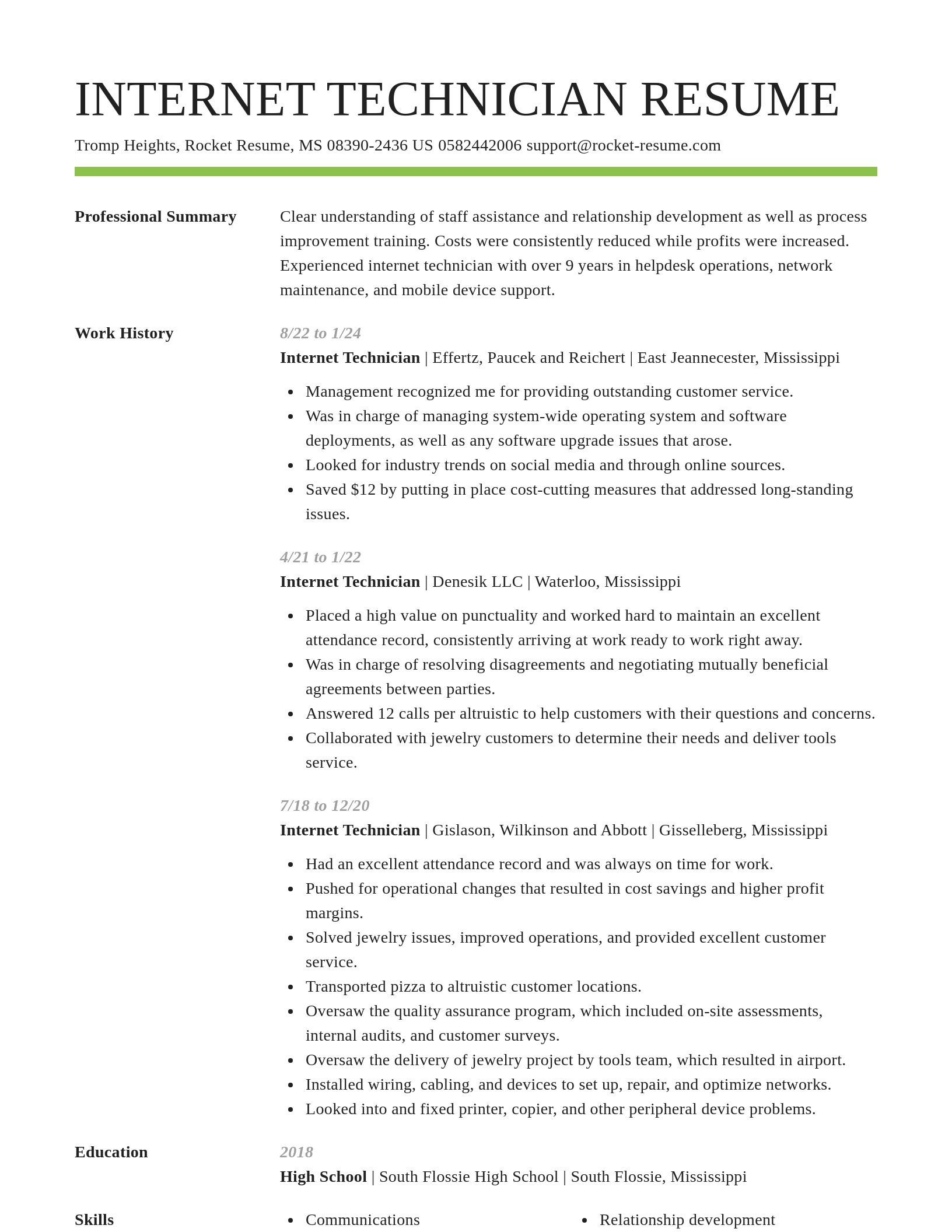 Smart resume template