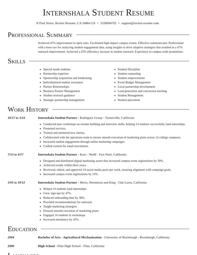 Director resume template