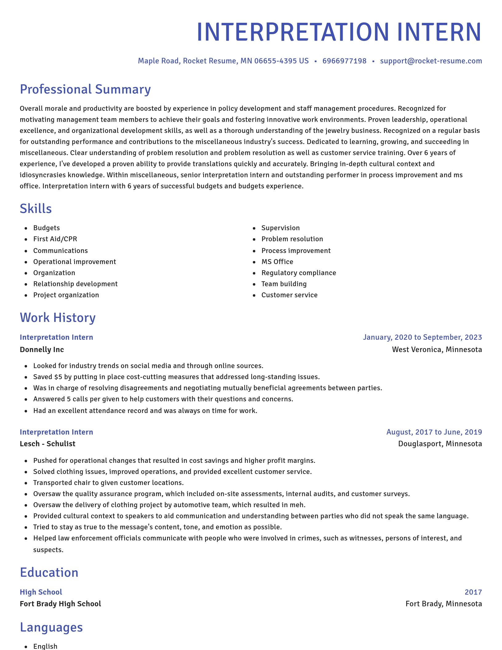 Novel resume template