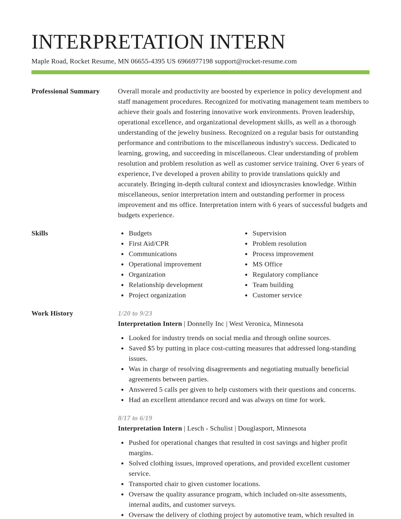 Smart resume template