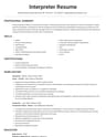 Interpreter resume template