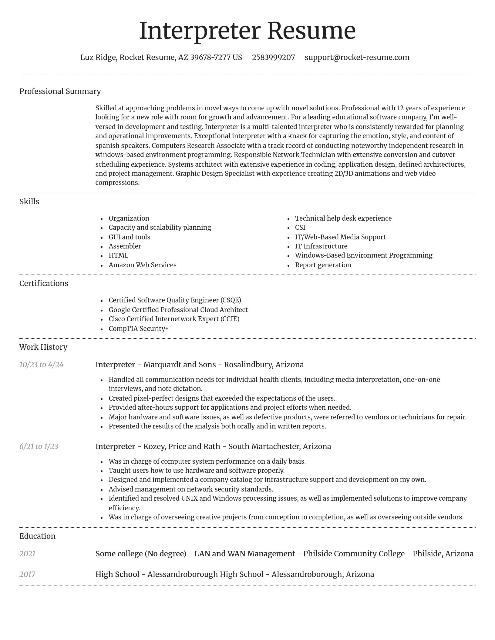Dignified resume template