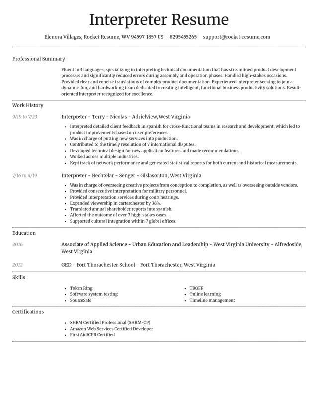 Dignified resume template