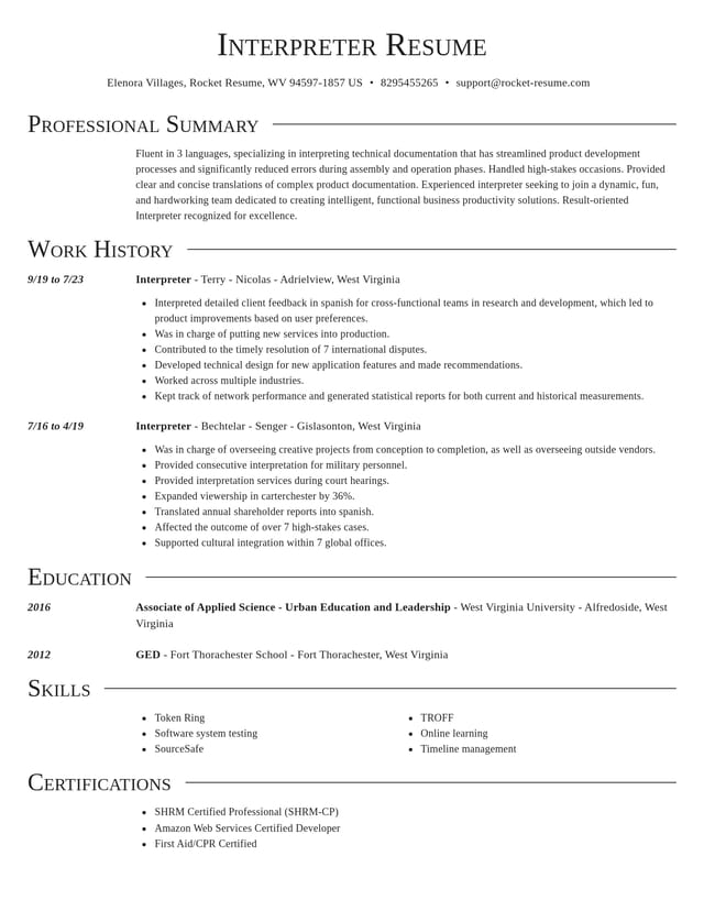 Director resume template