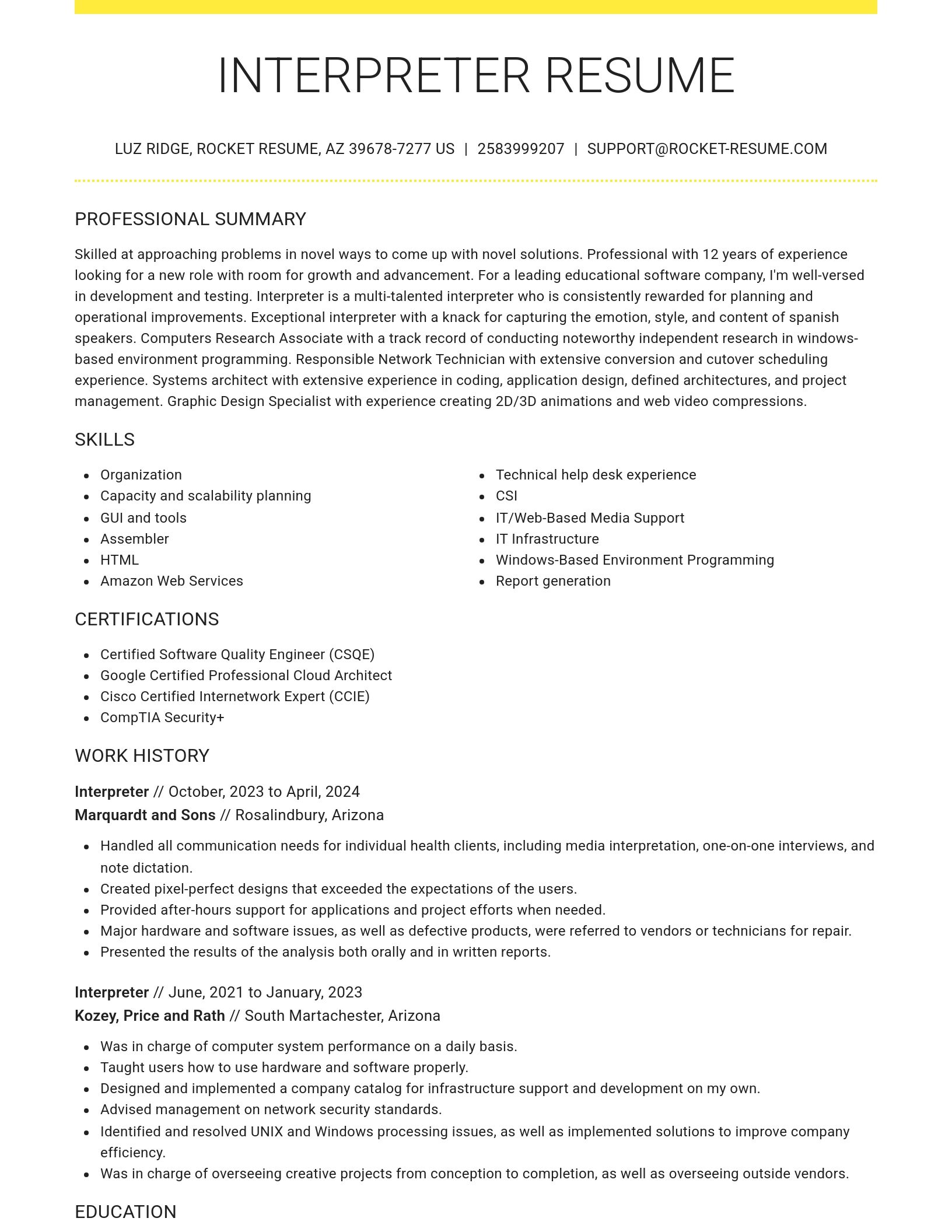 Grand resume template