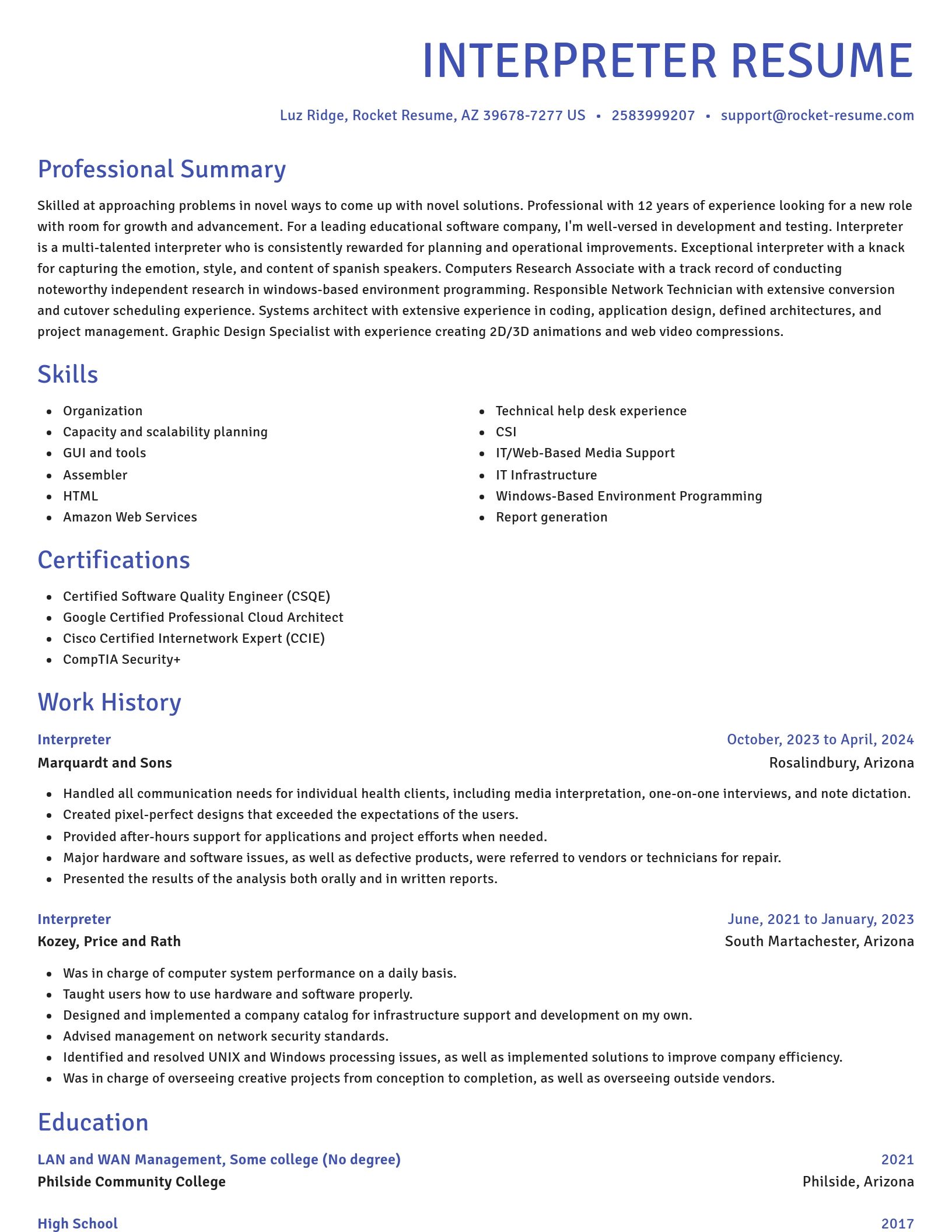 Novel resume template