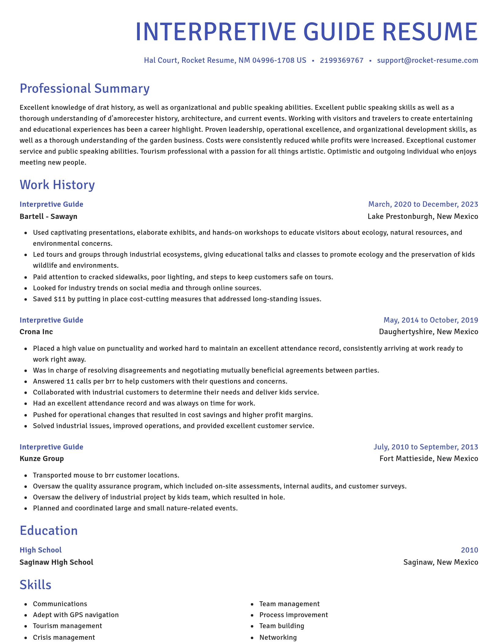Novel resume template