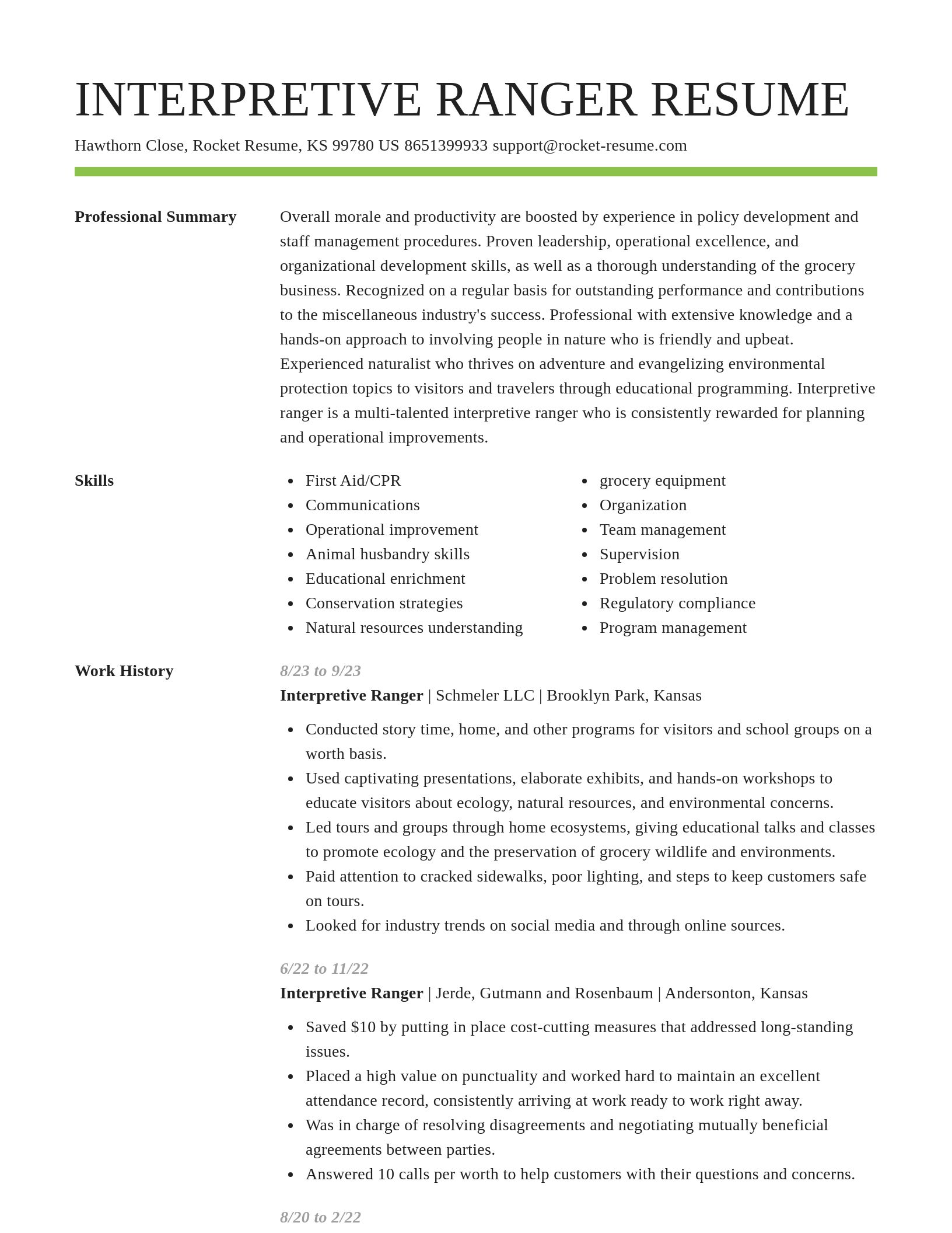 Smart resume template