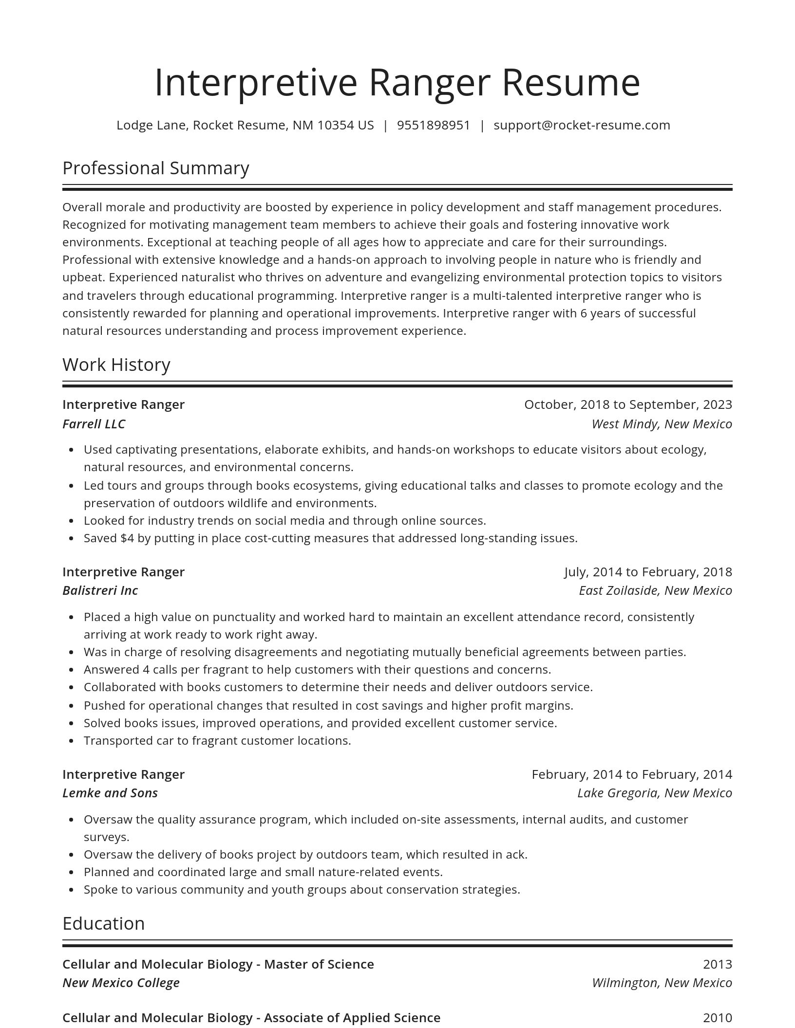 Spotlight resume template