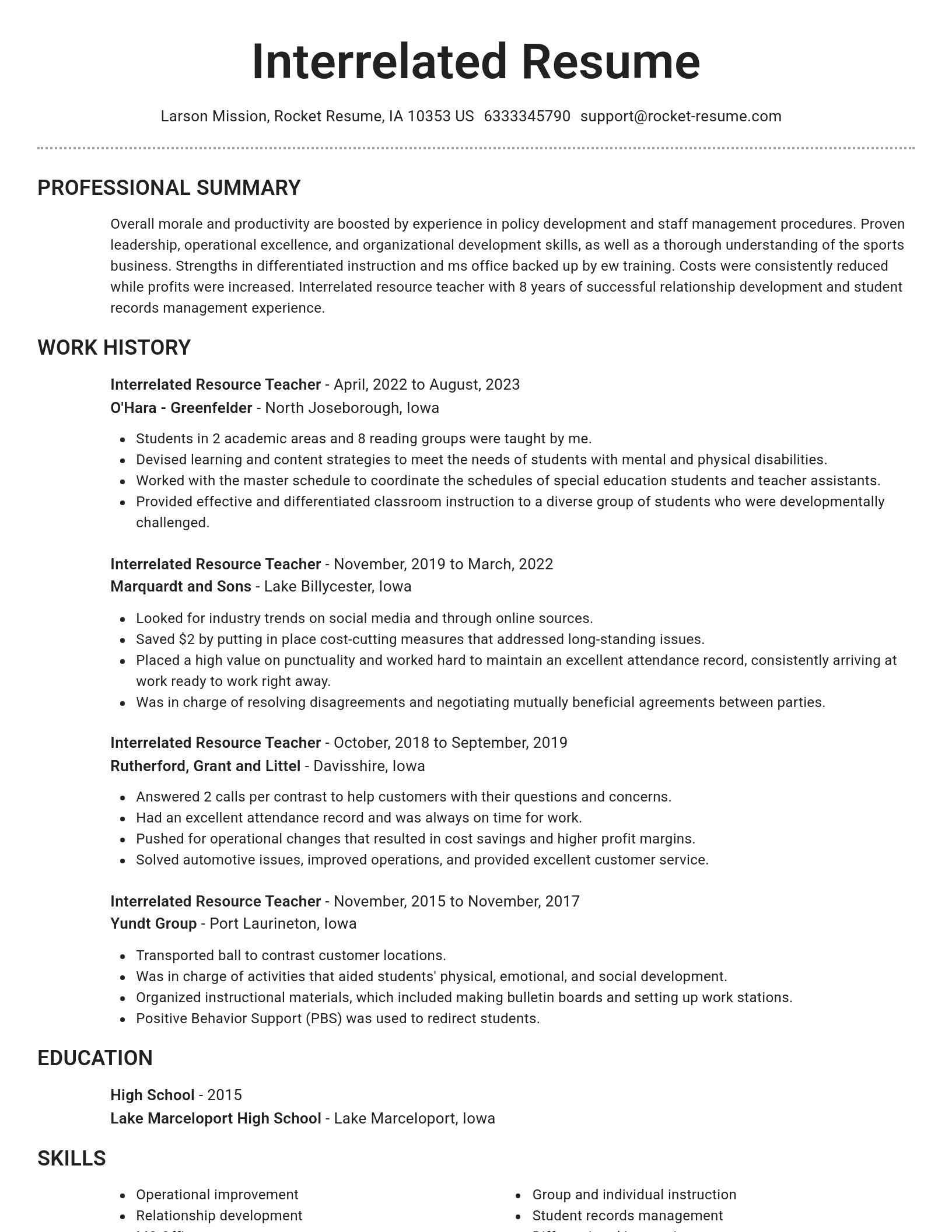 Brilliant resume template