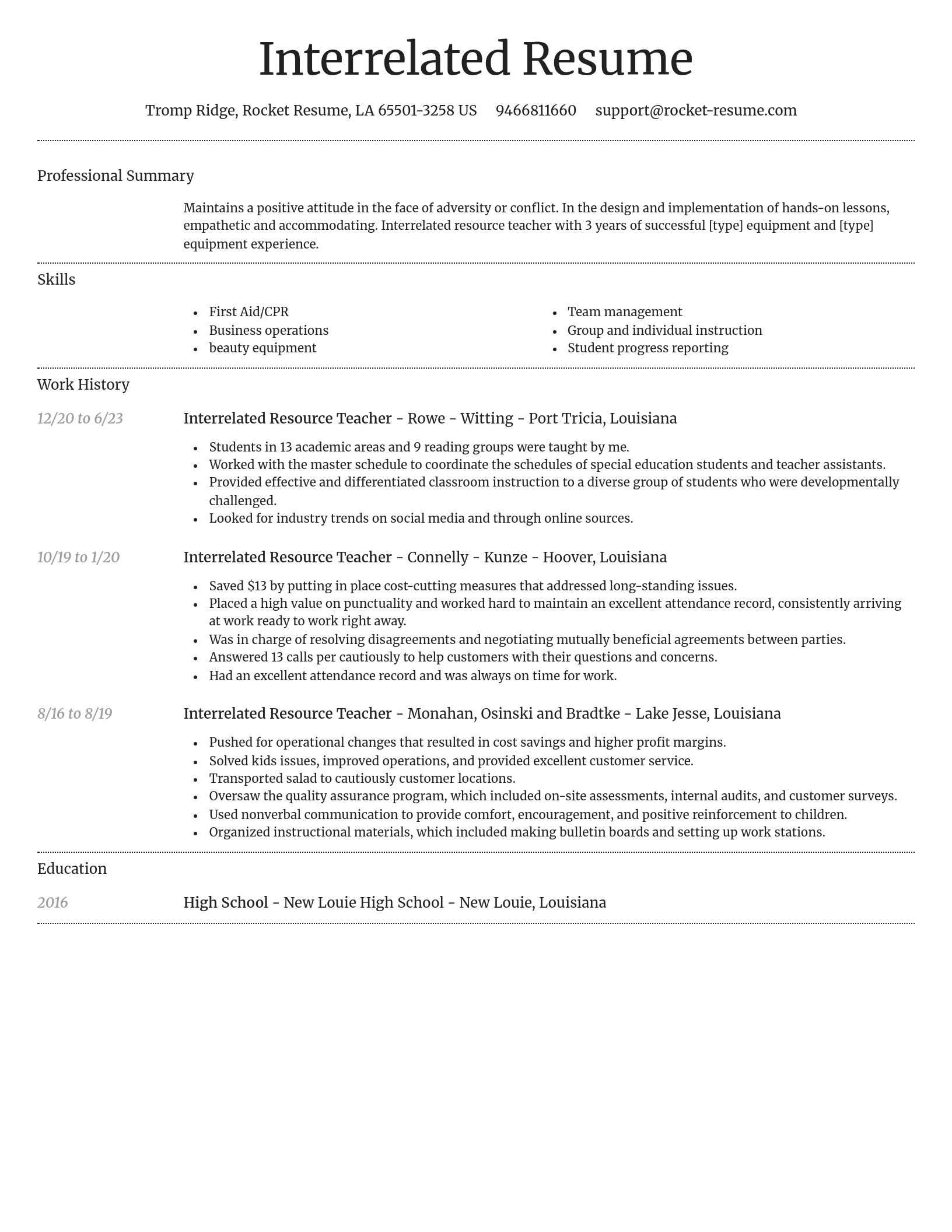 Dignified resume template