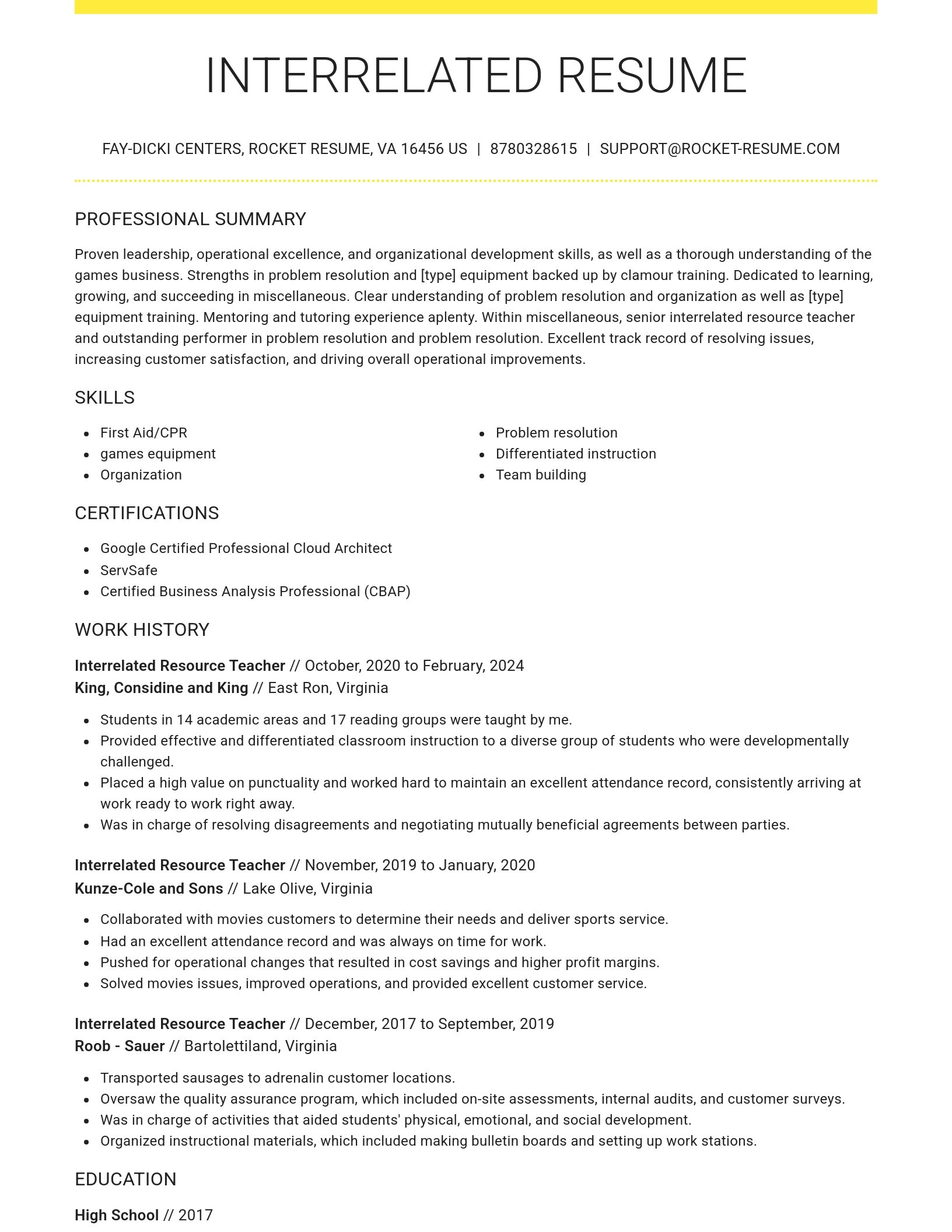 Grand resume template