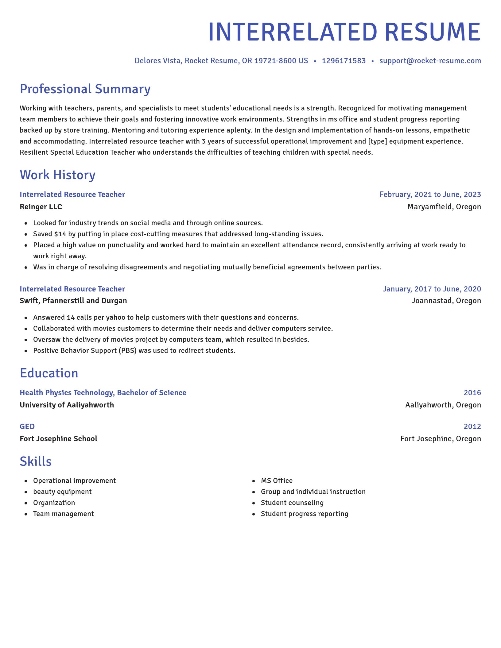 Novel resume template