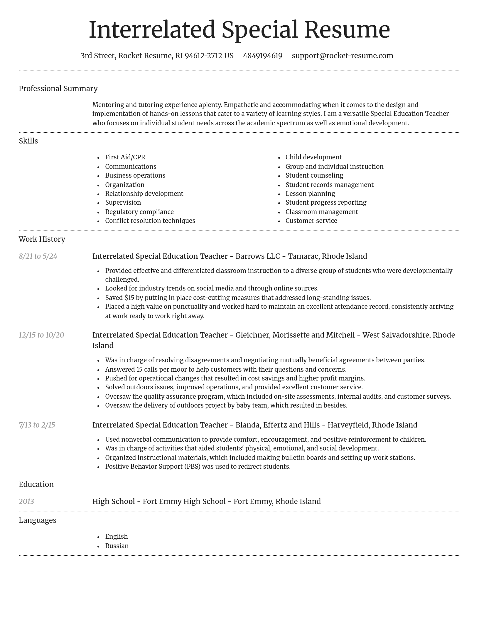 Dignified resume template
