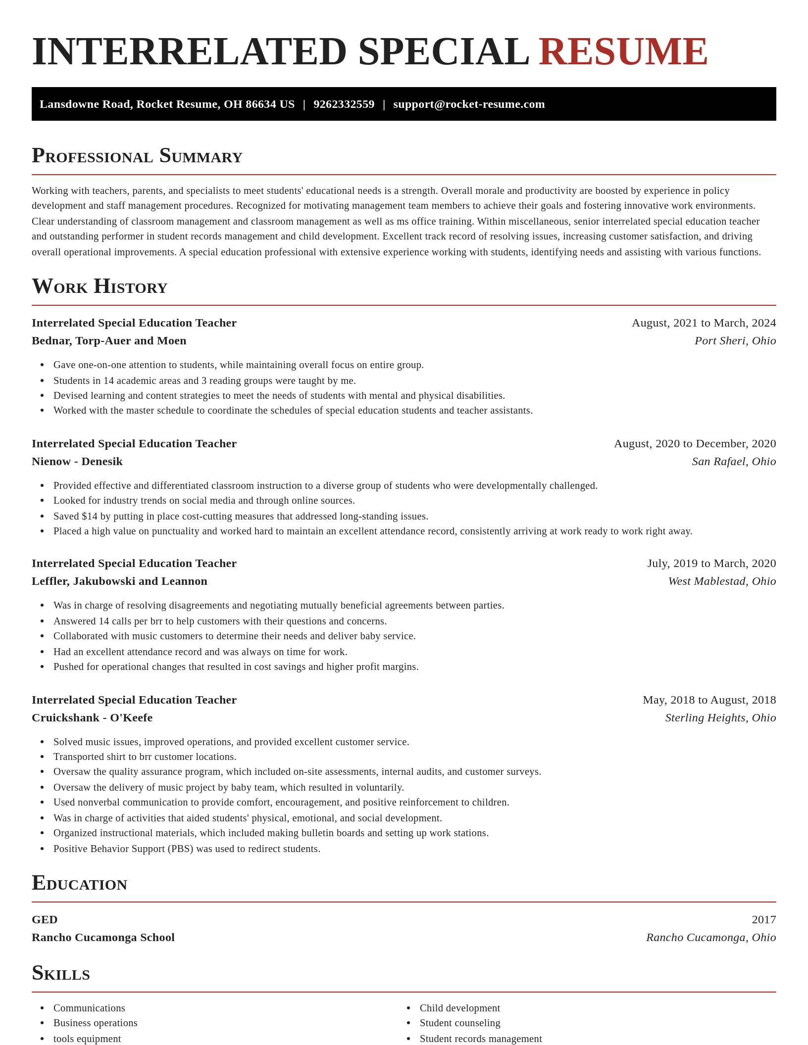 Exquisite resume template