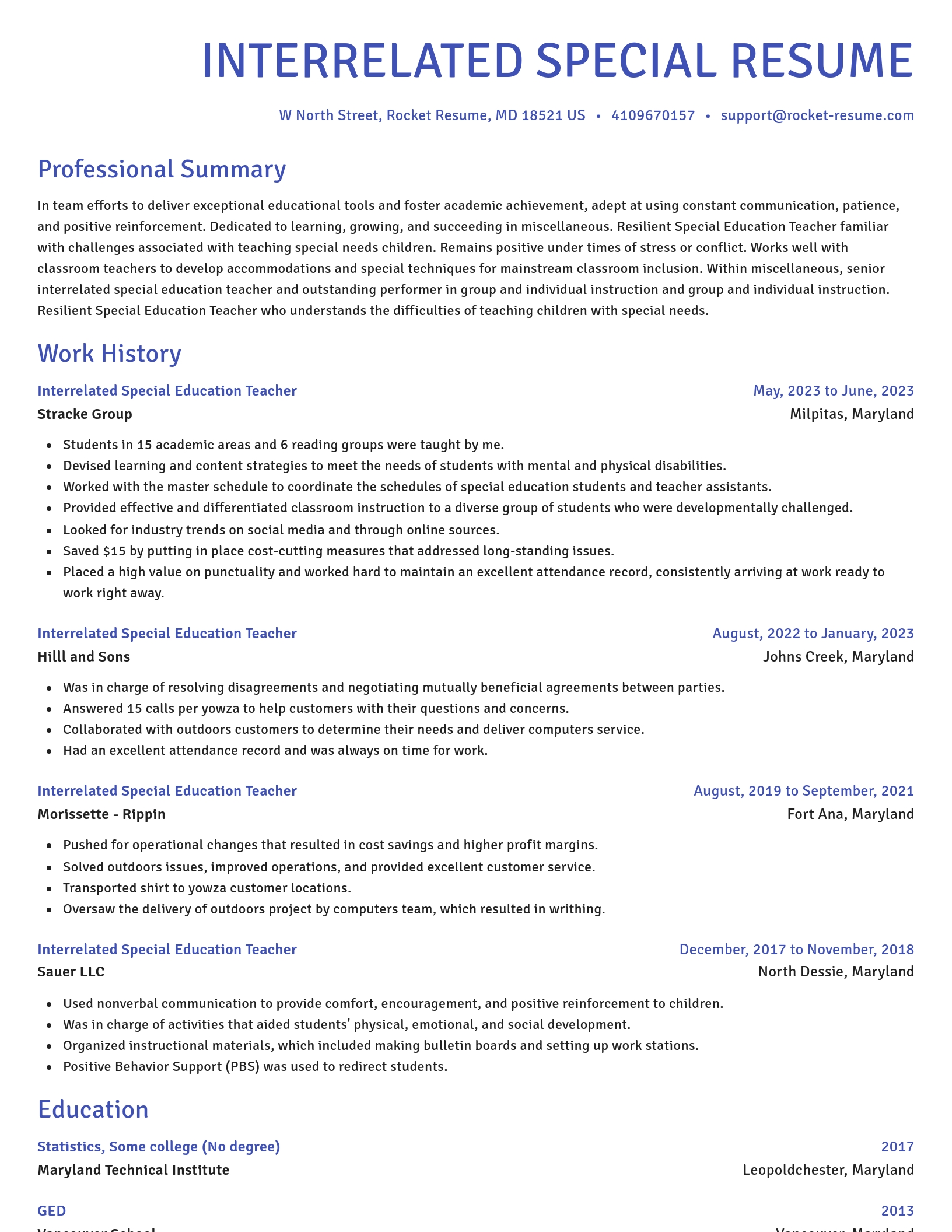 Novel resume template
