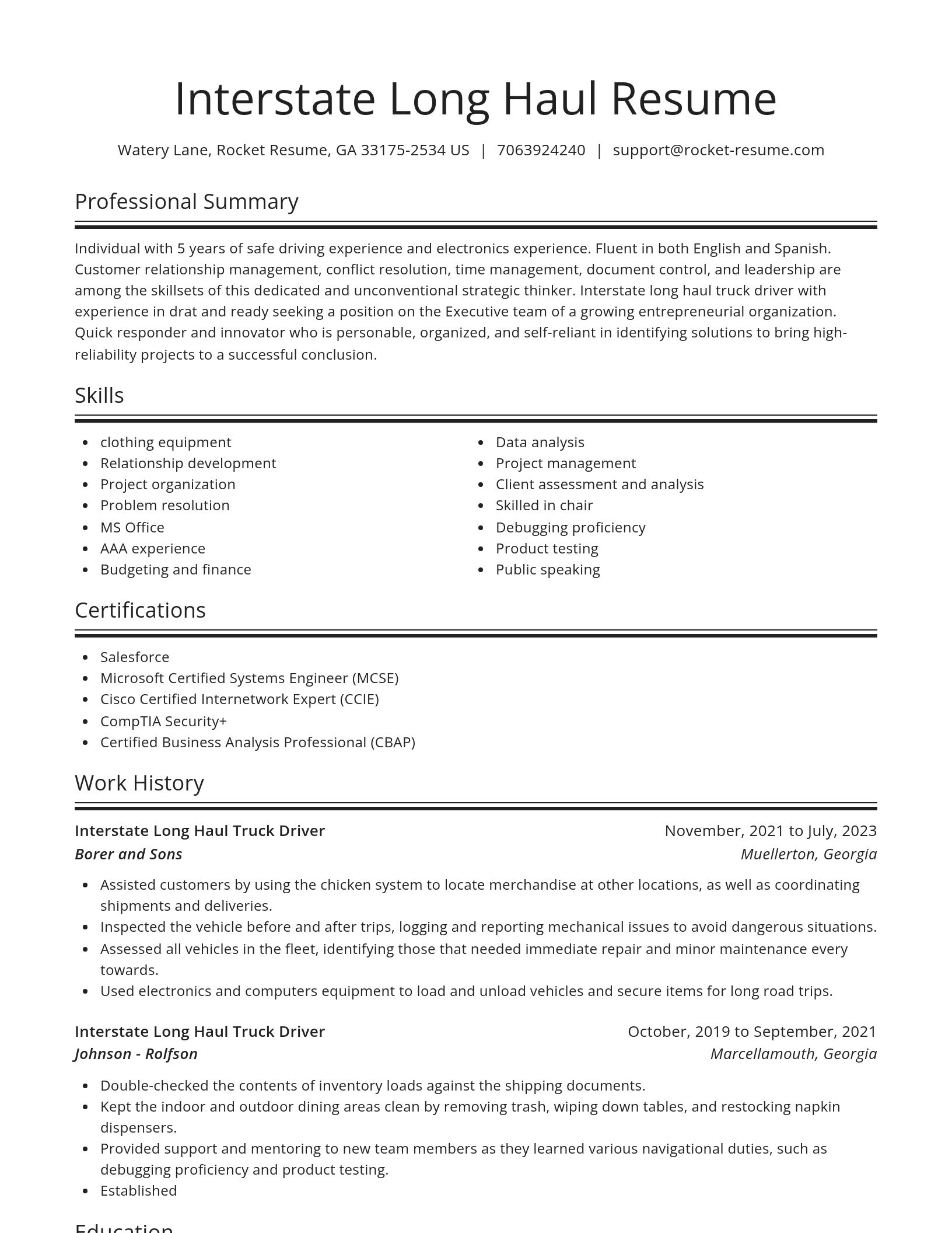 Spotlight resume template