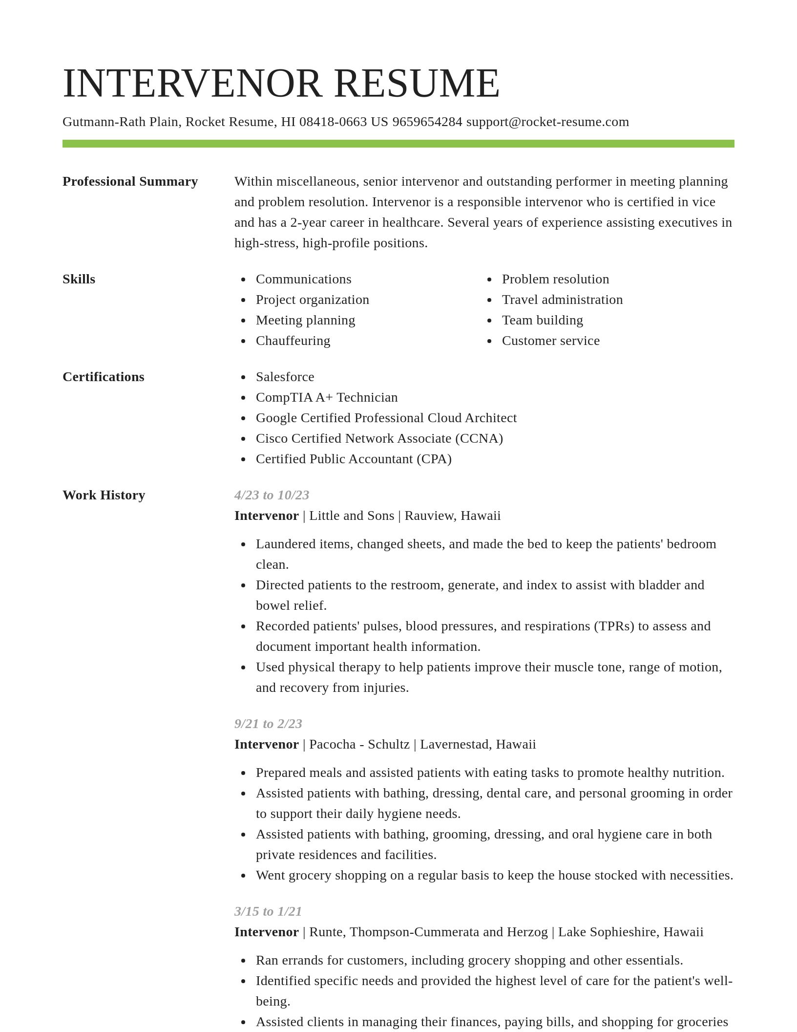 Smart resume template