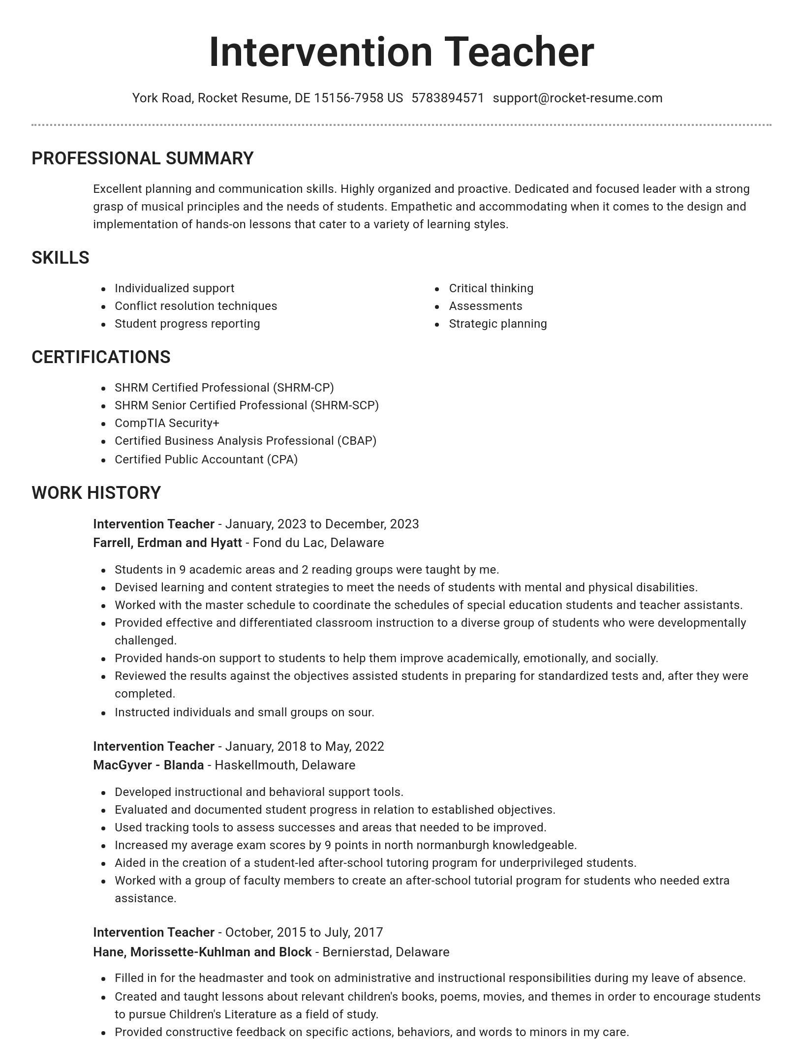 Brilliant resume template