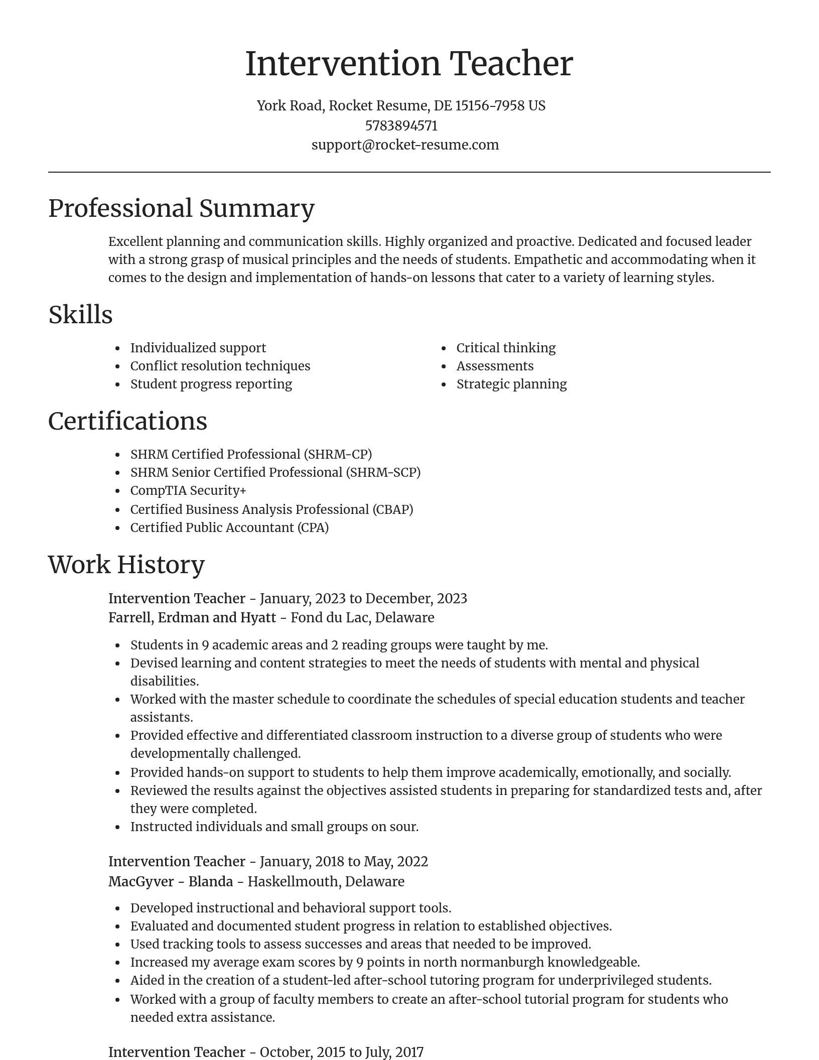 Focal Point resume template