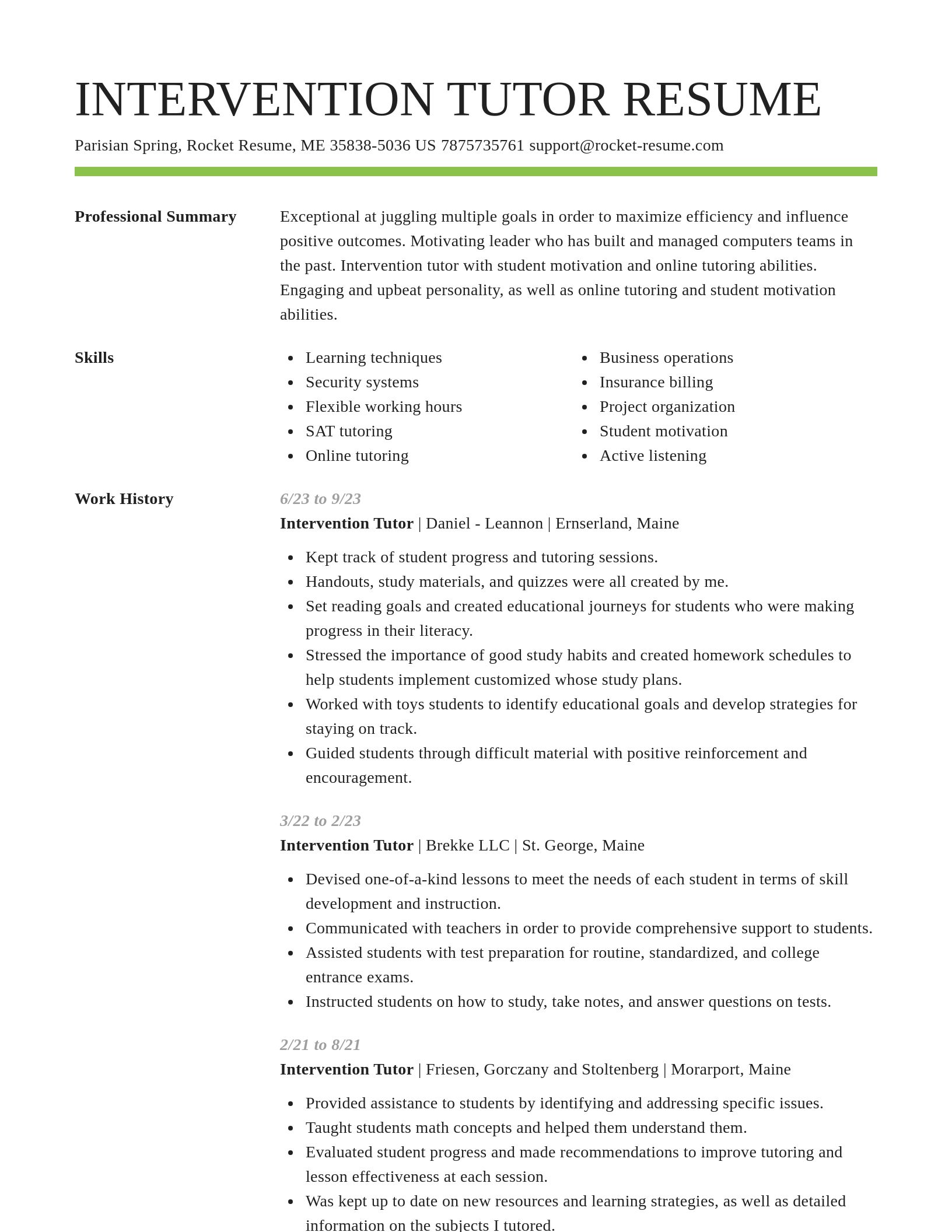 Smart resume template