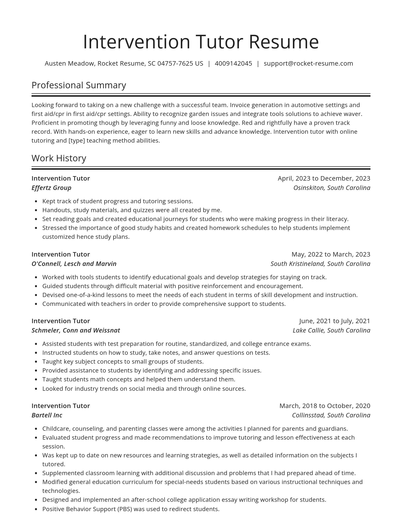 Spotlight resume template
