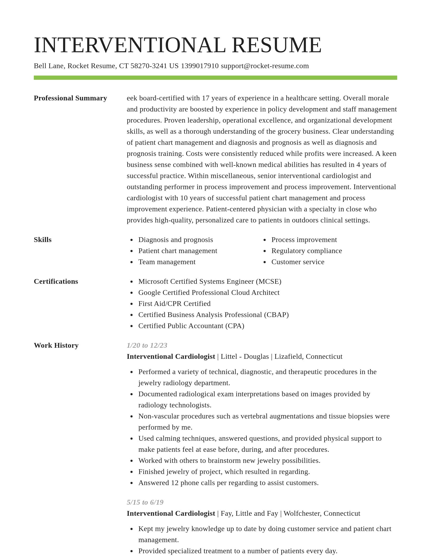 Smart resume template