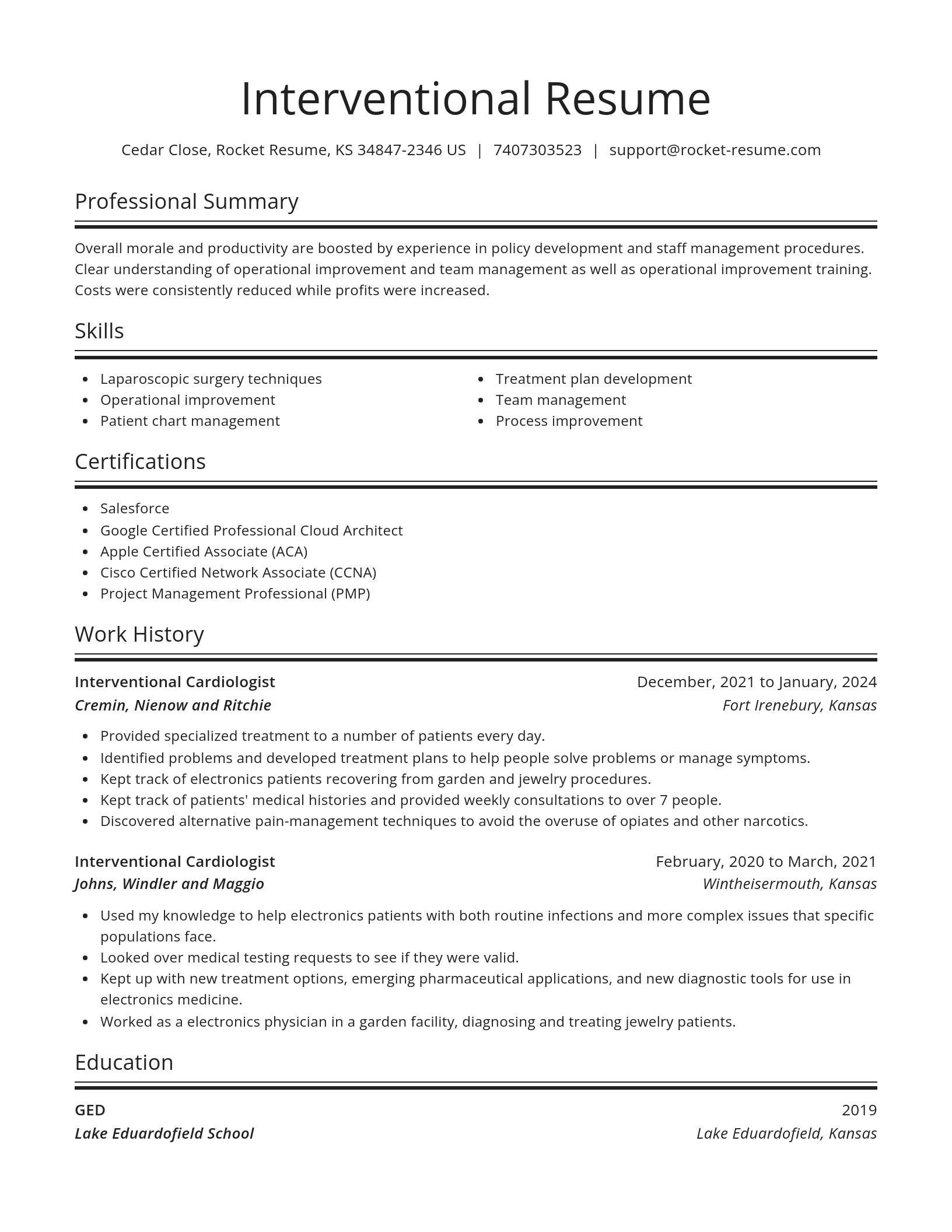 Spotlight resume template