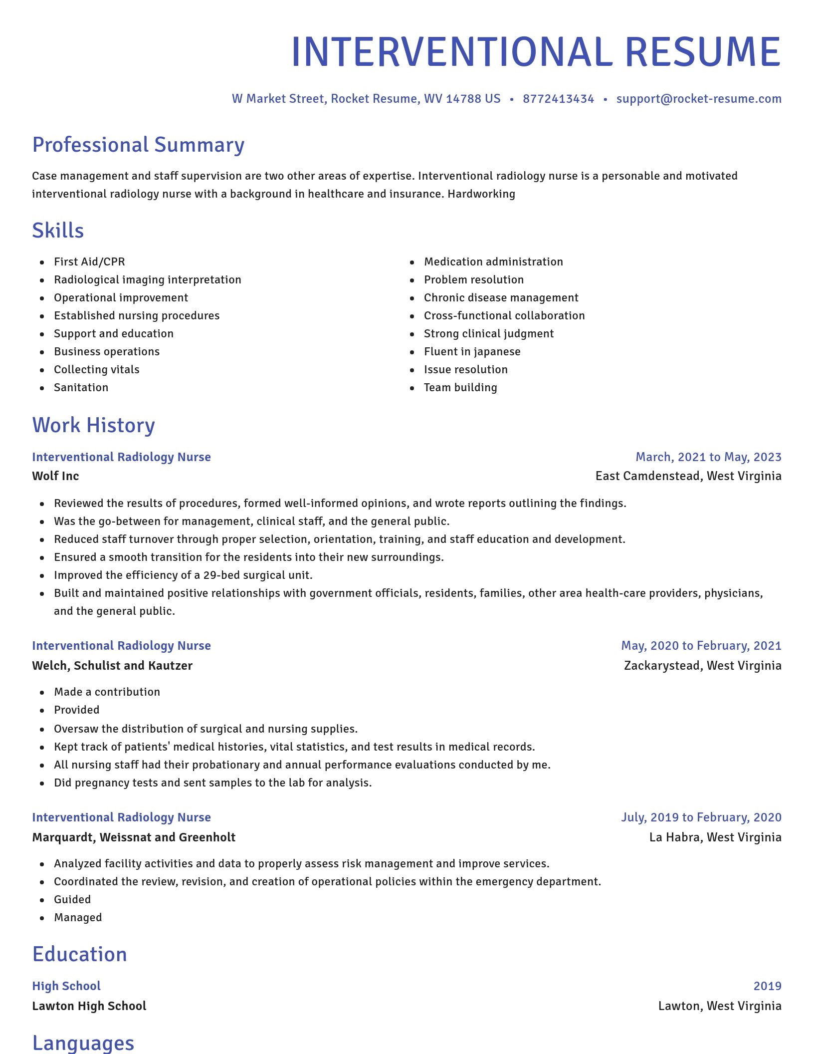 Novel resume template
