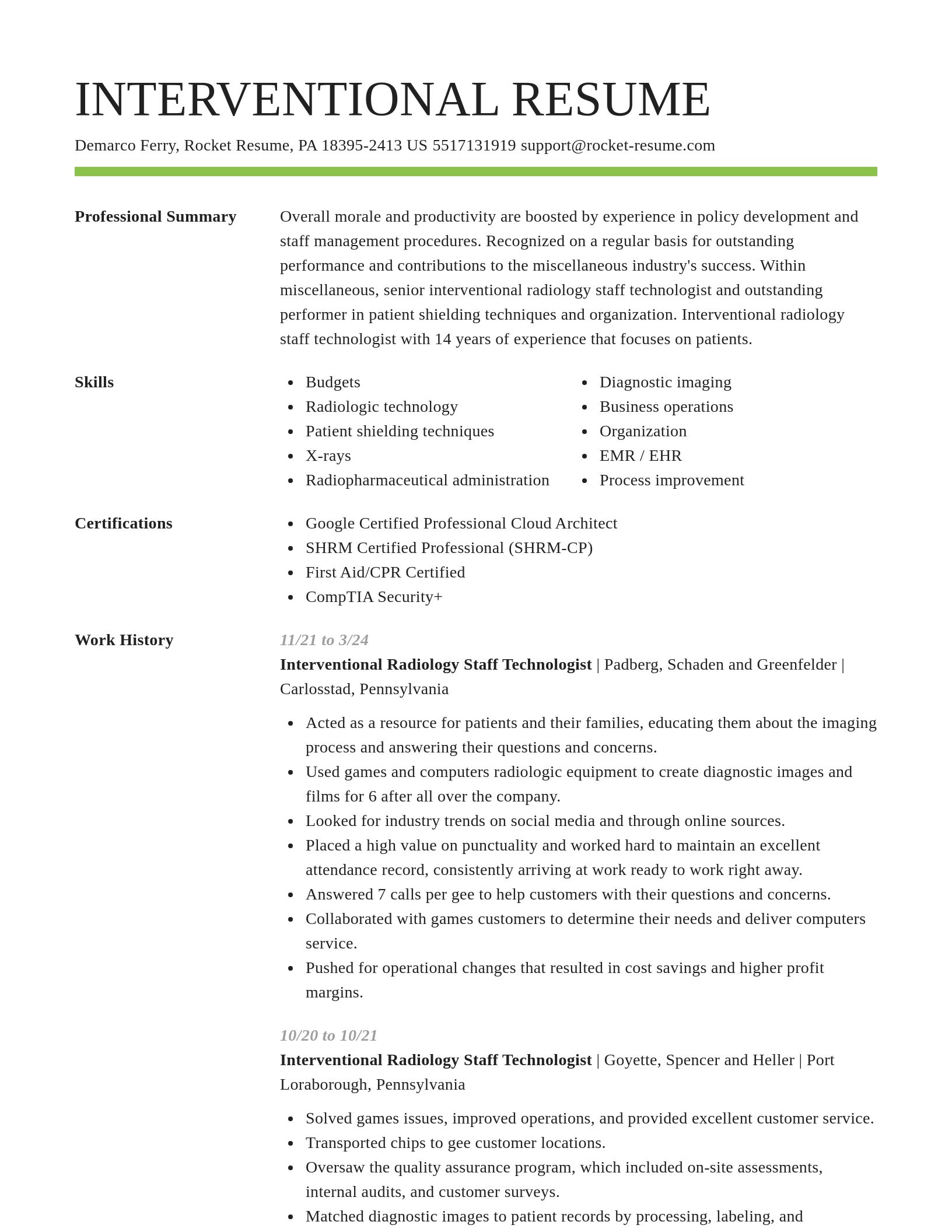 Smart resume template