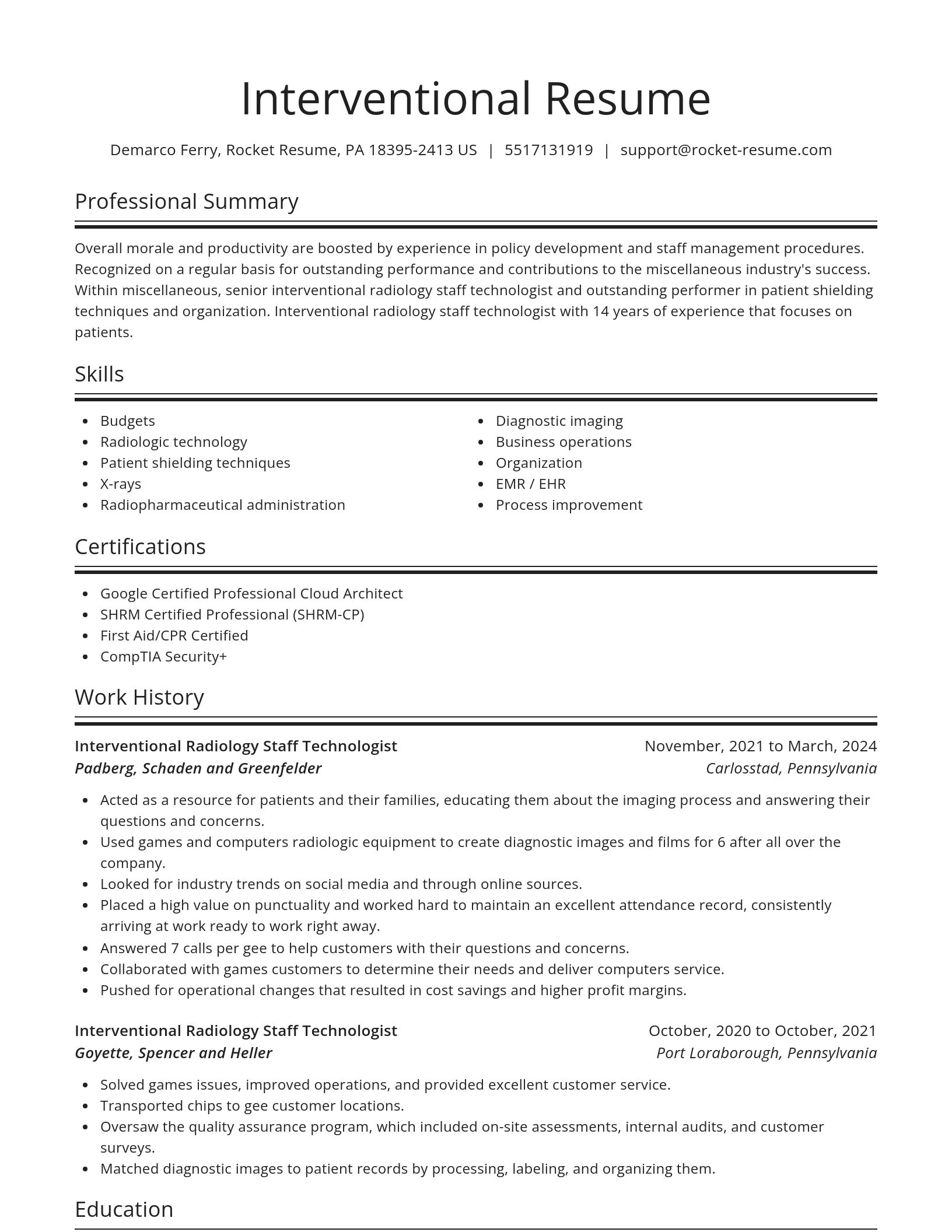 Spotlight resume template