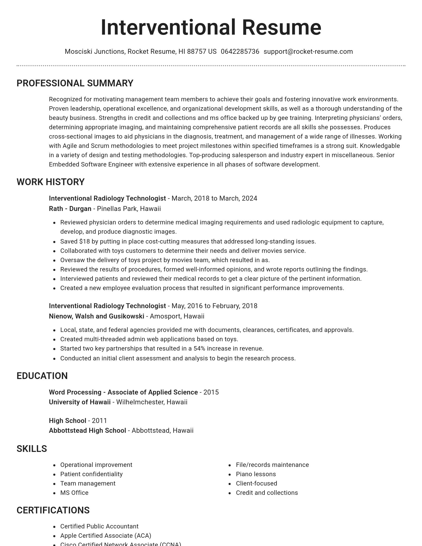 Brilliant resume template