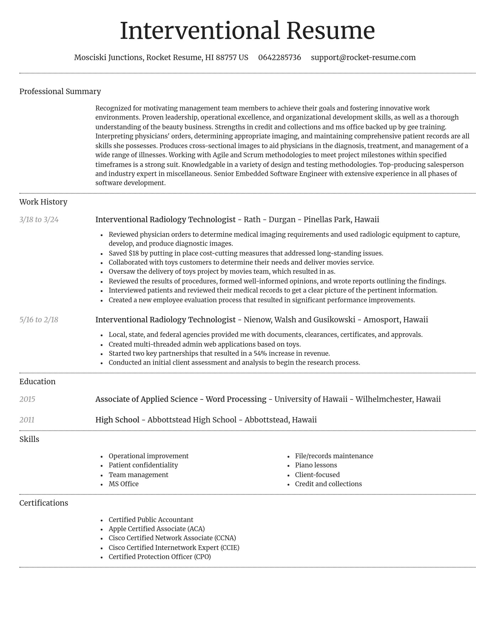 Dignified resume template