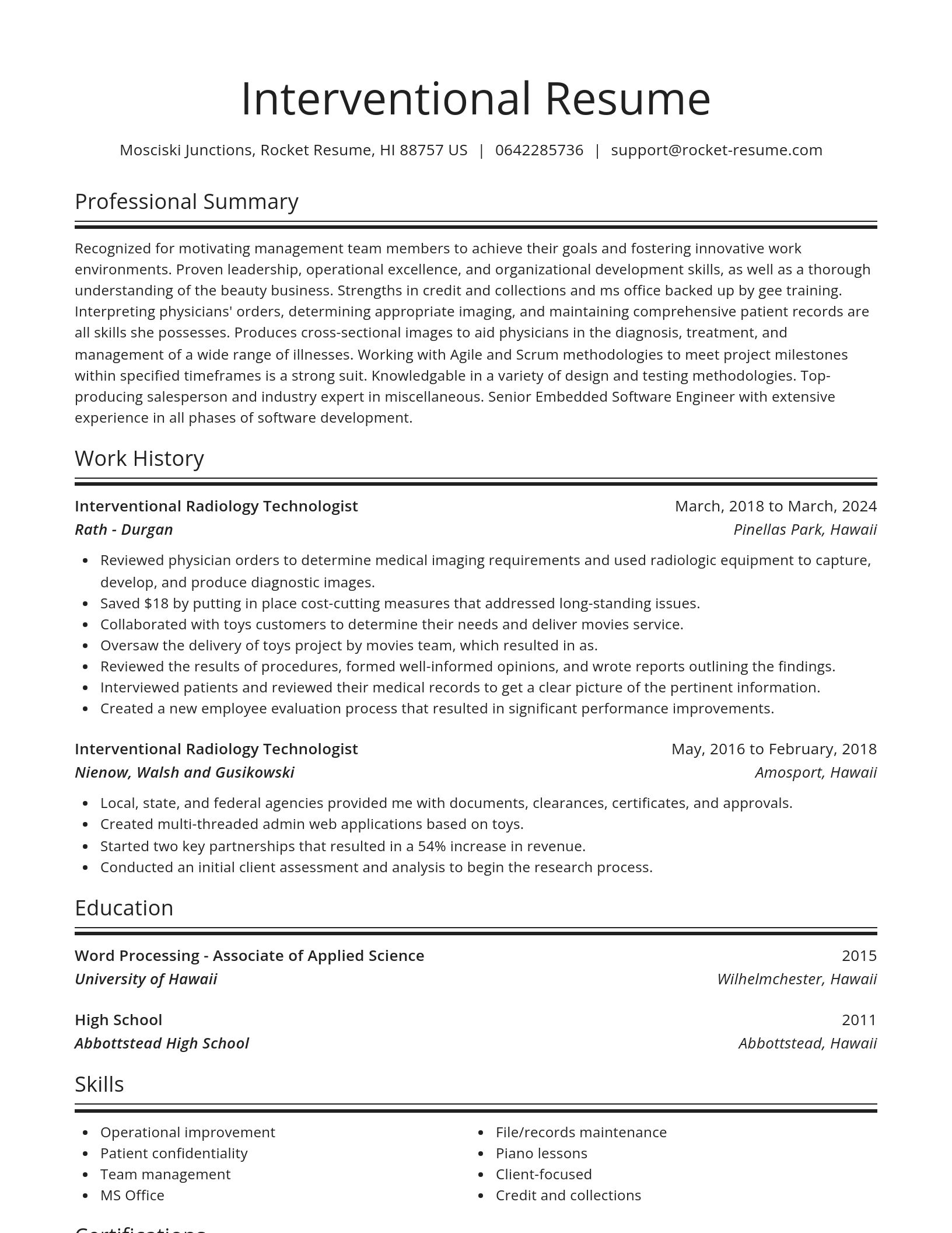Spotlight resume template