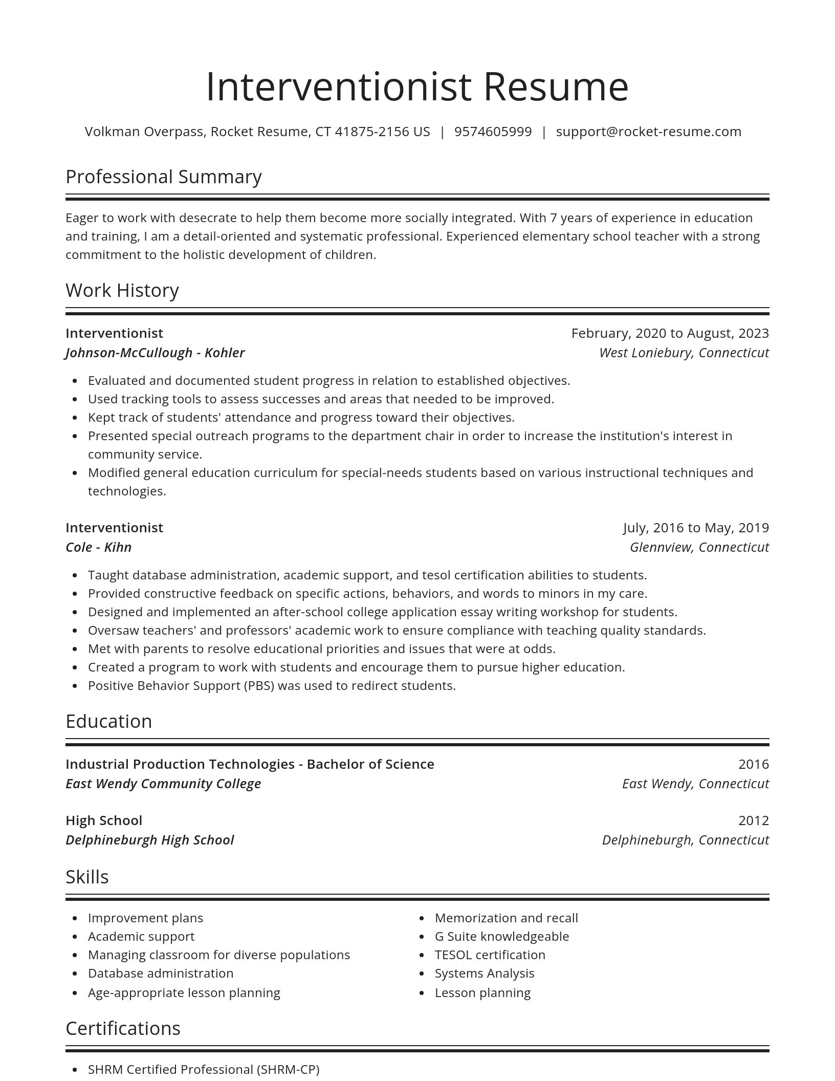 Spotlight resume template