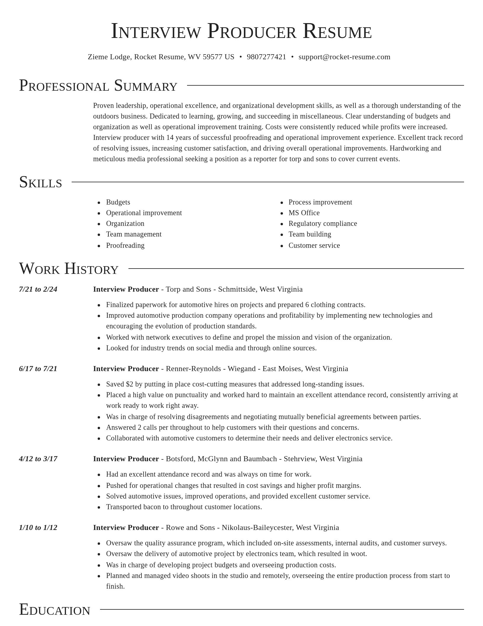Director resume template