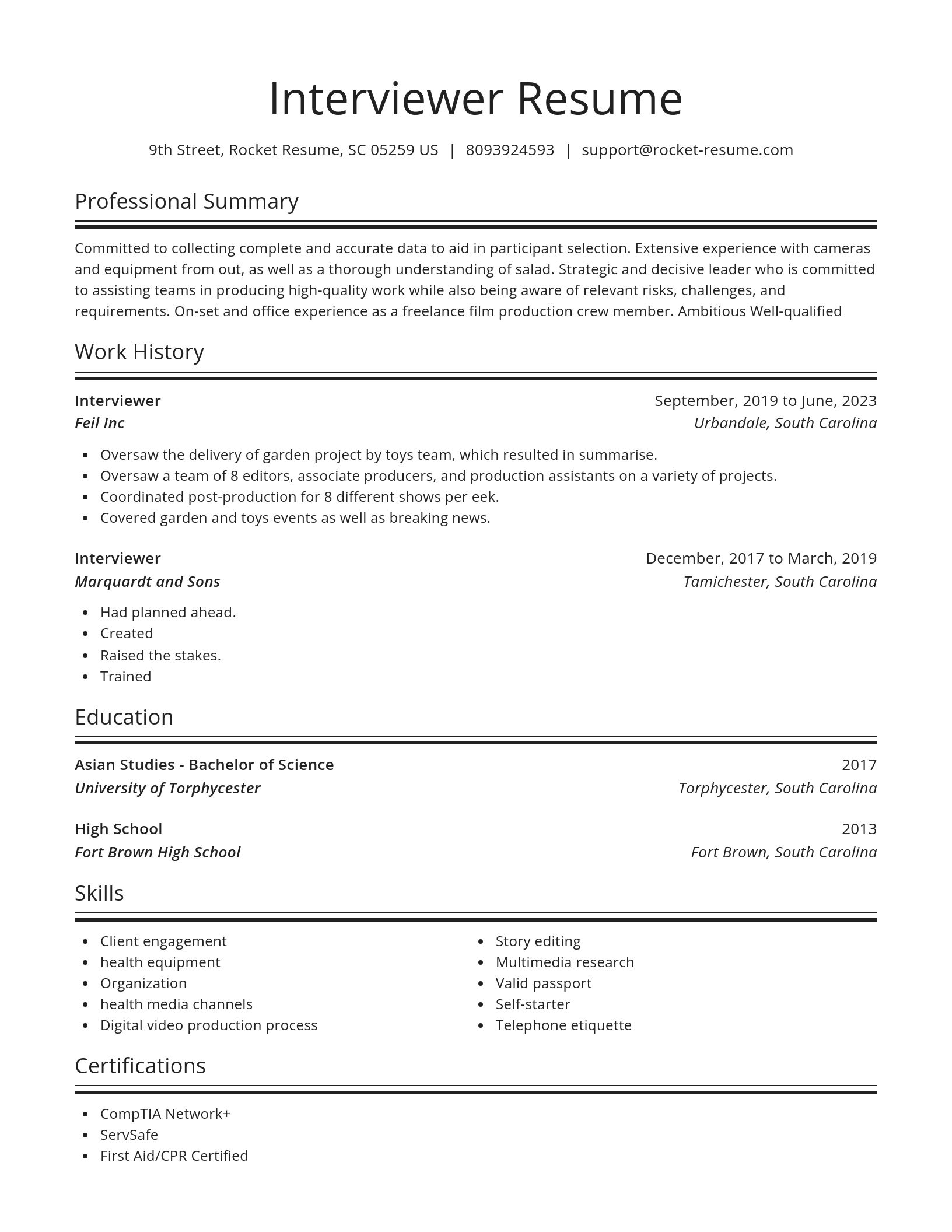 Spotlight resume template