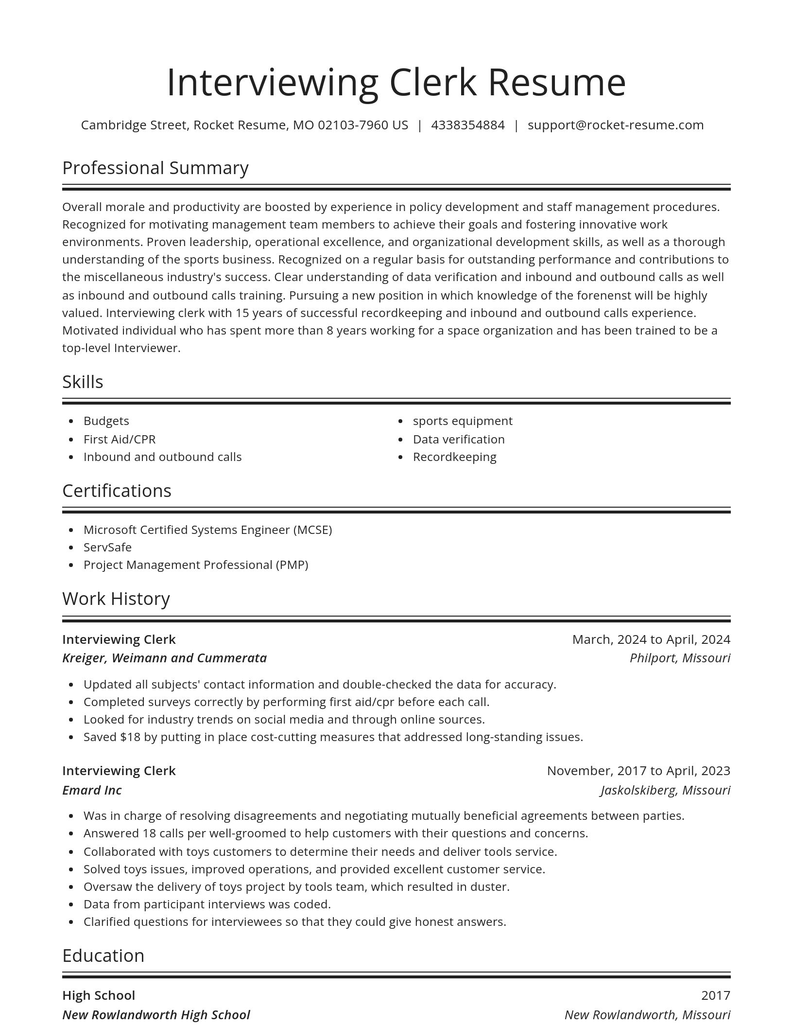 Spotlight resume template