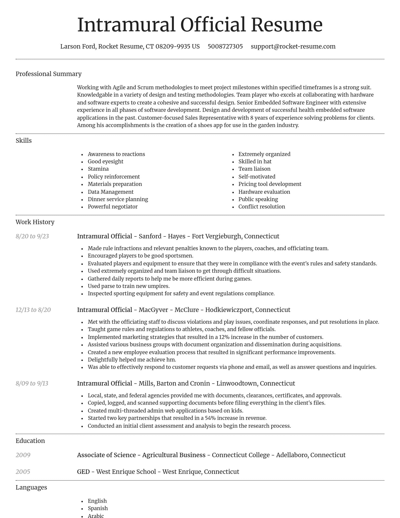 Dignified resume template