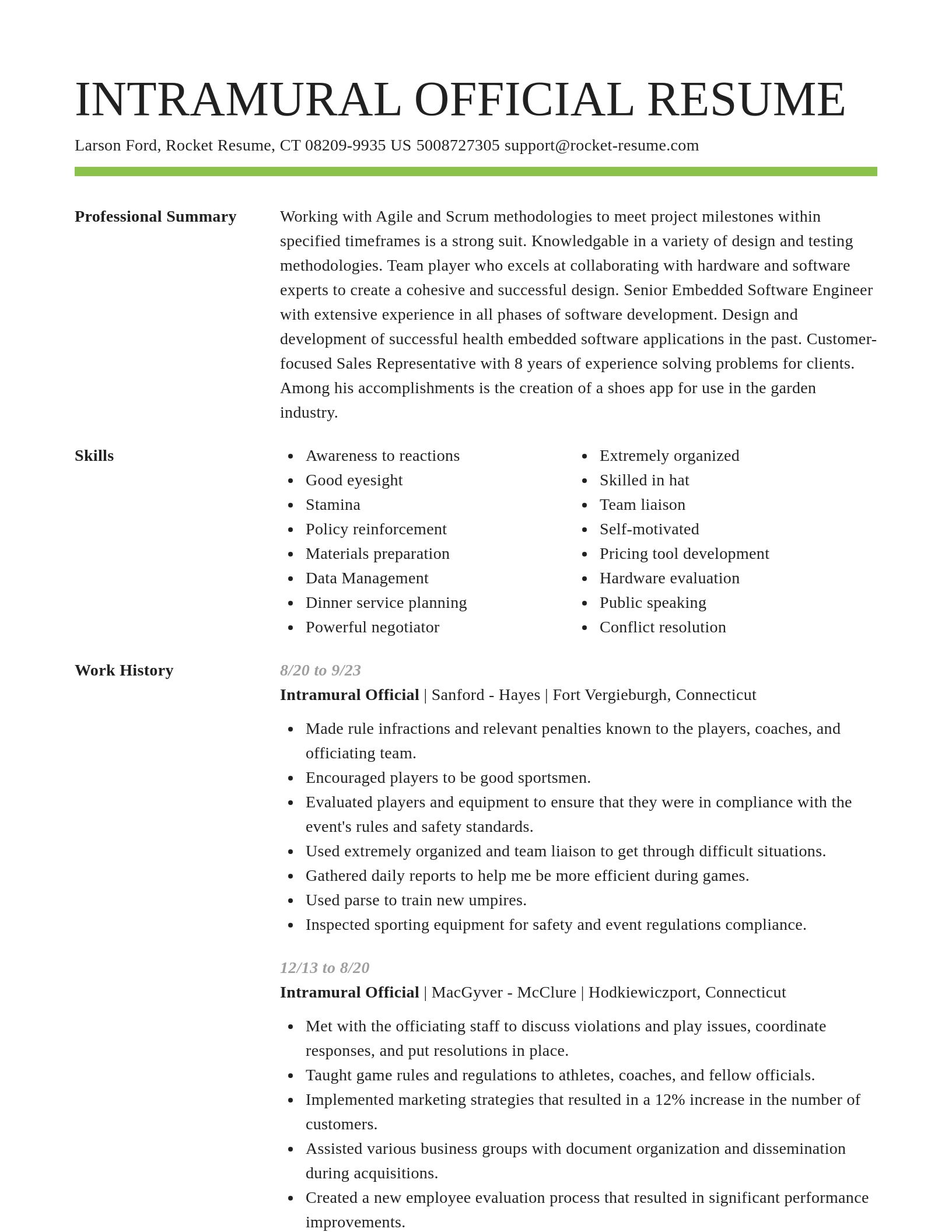 Smart resume template