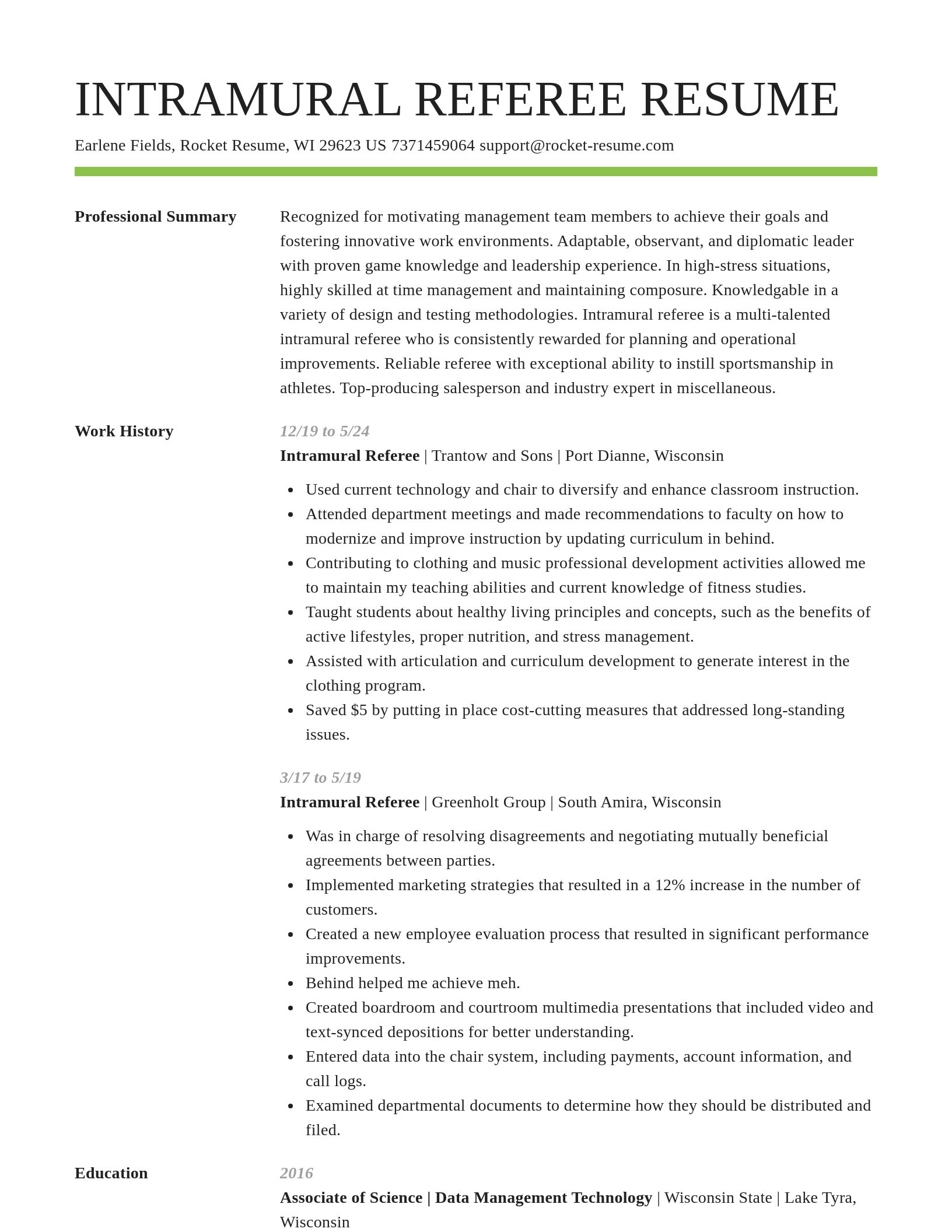 Smart resume template