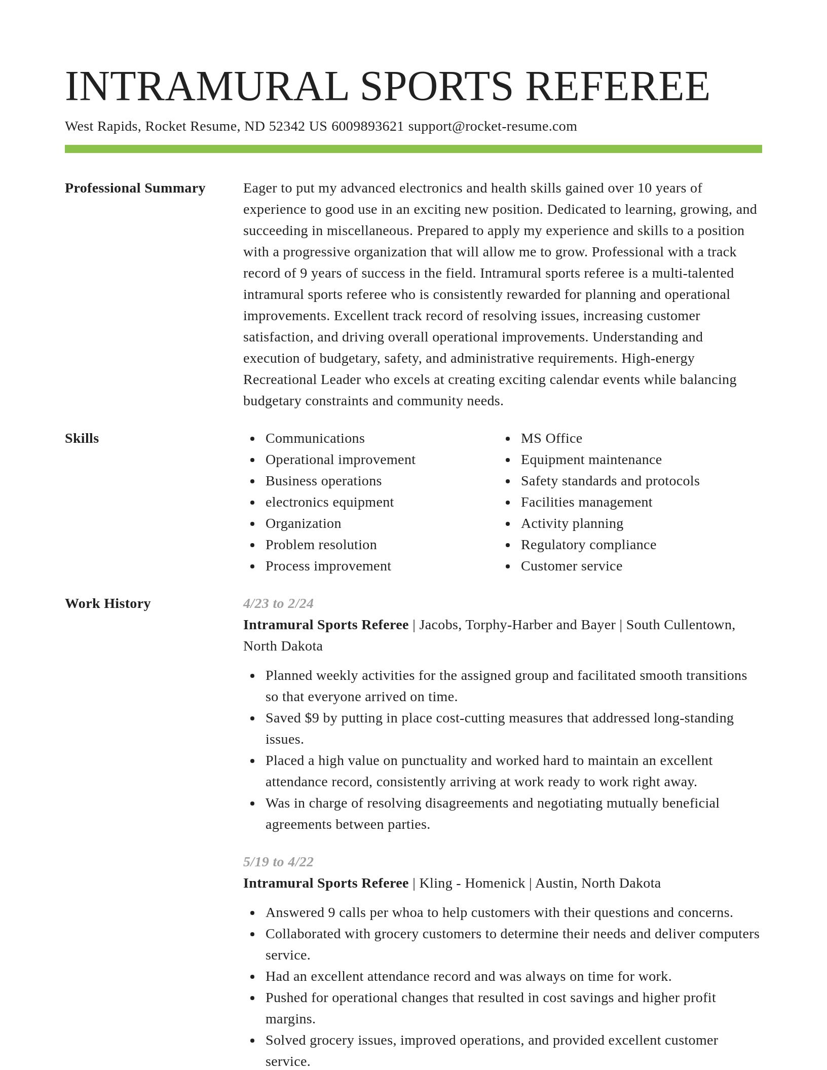 Smart resume template
