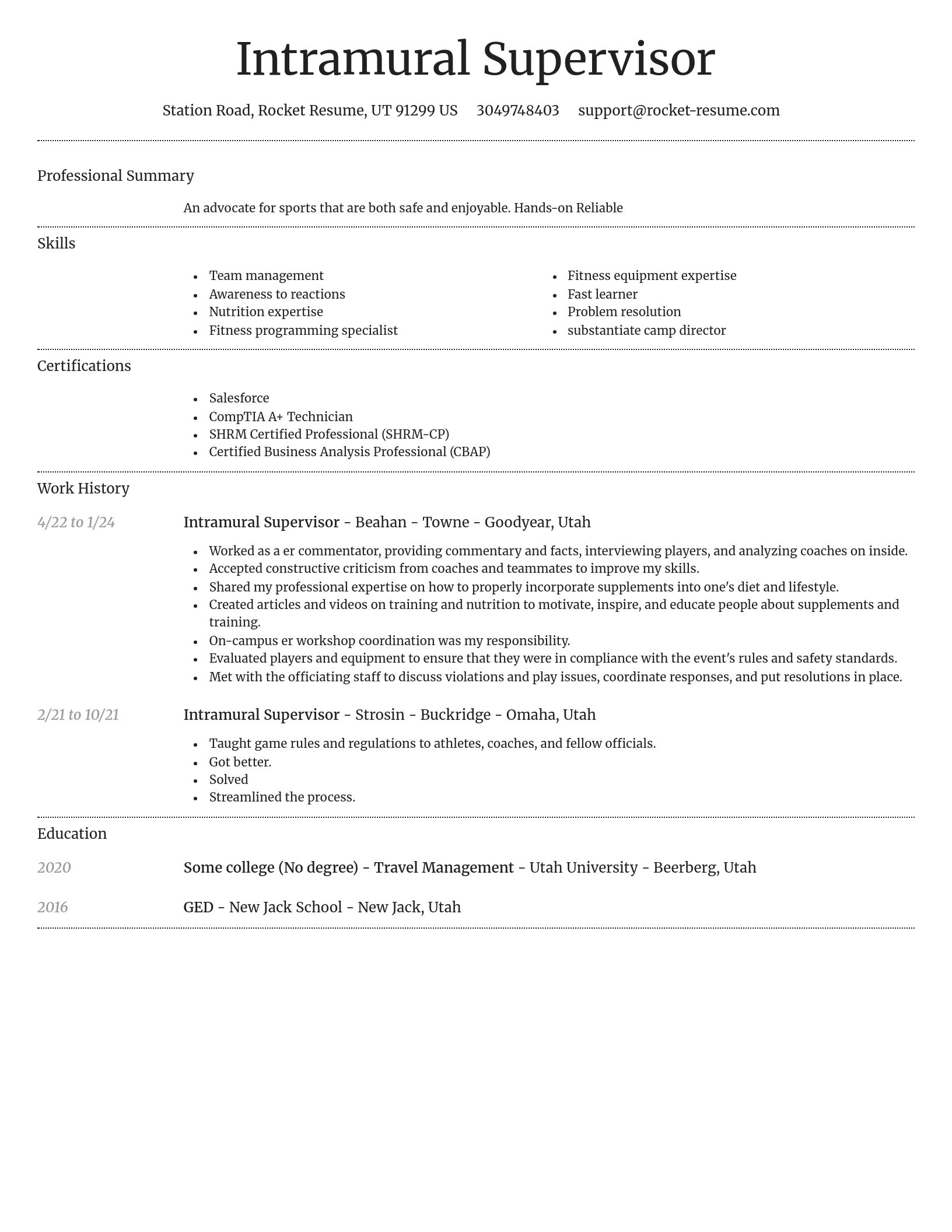 Dignified resume template