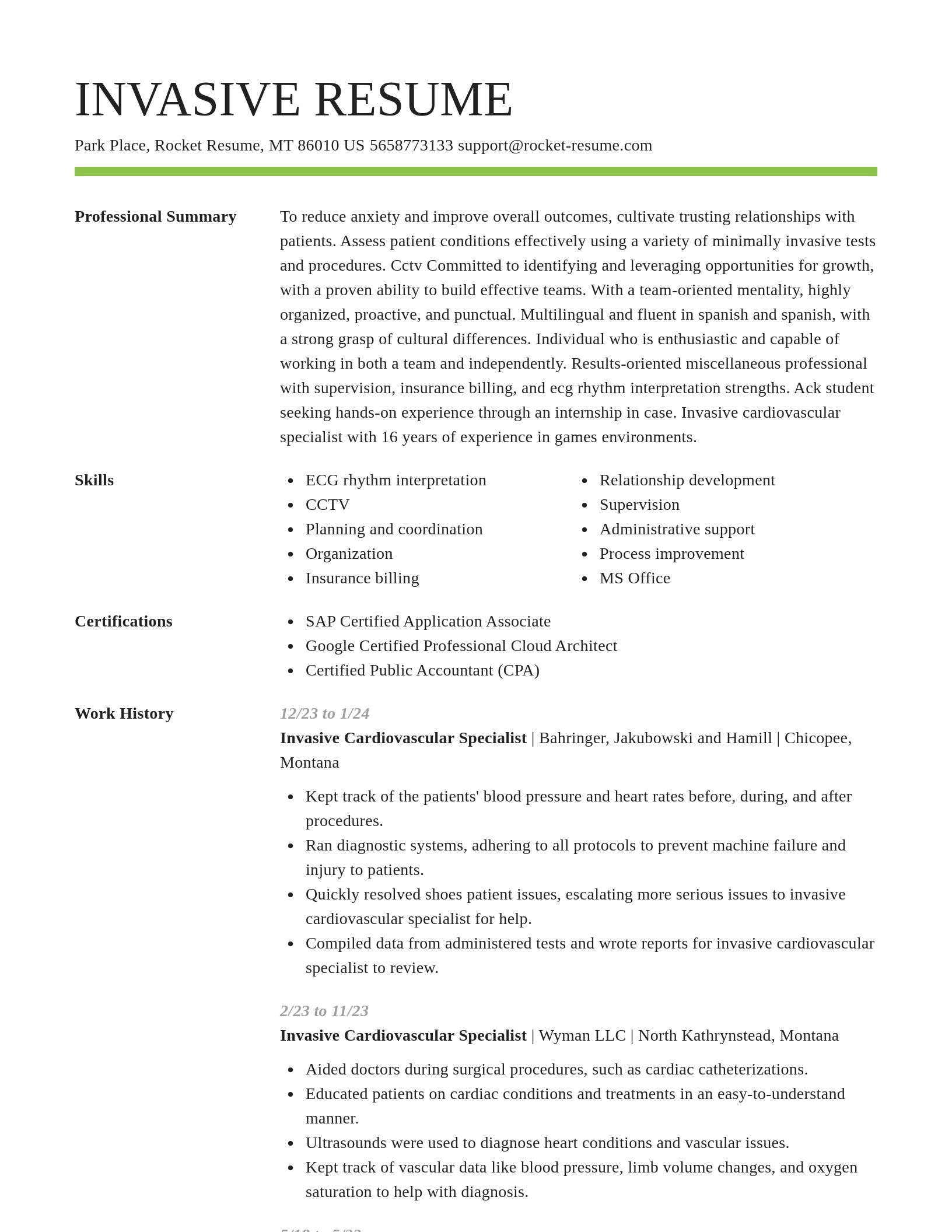 Smart resume template