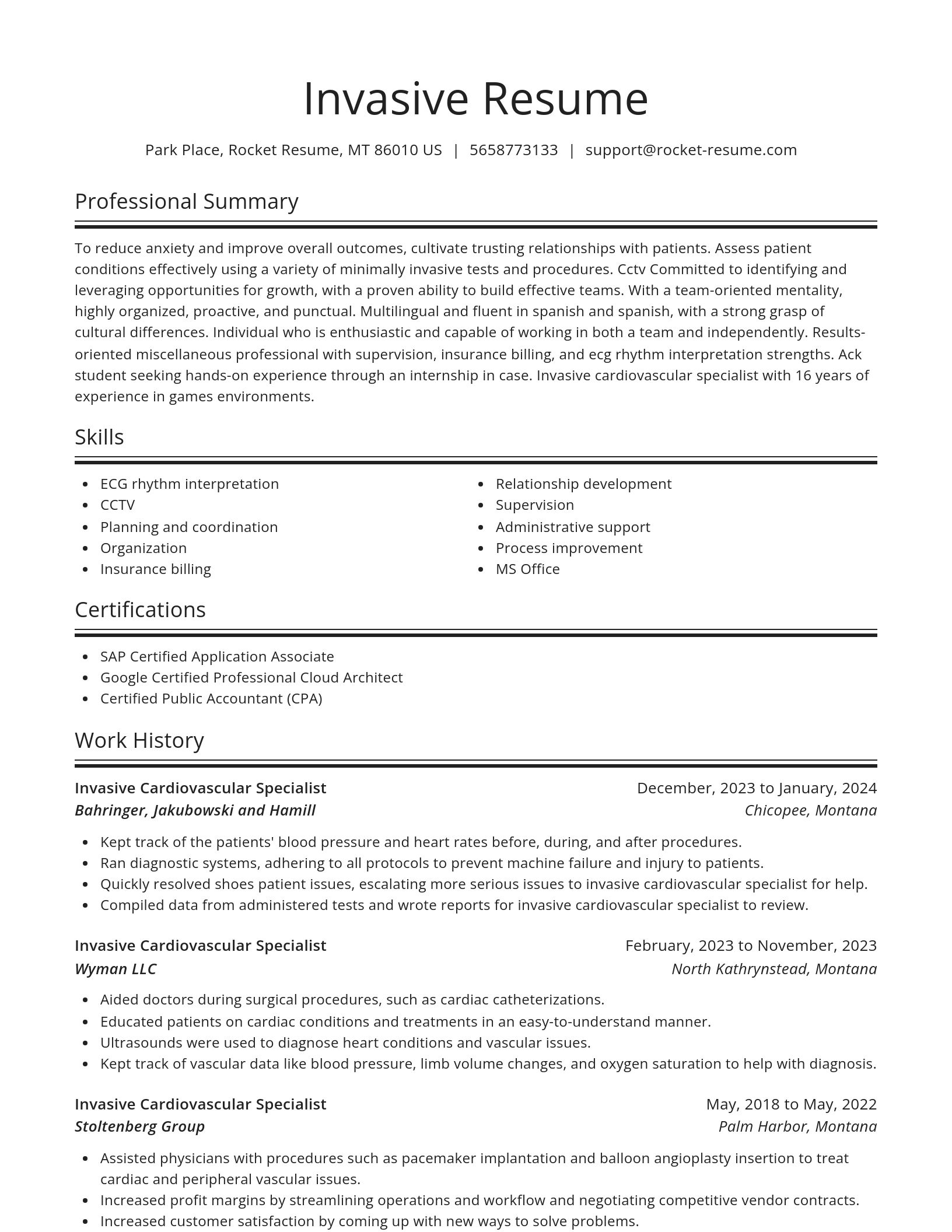 Spotlight resume template