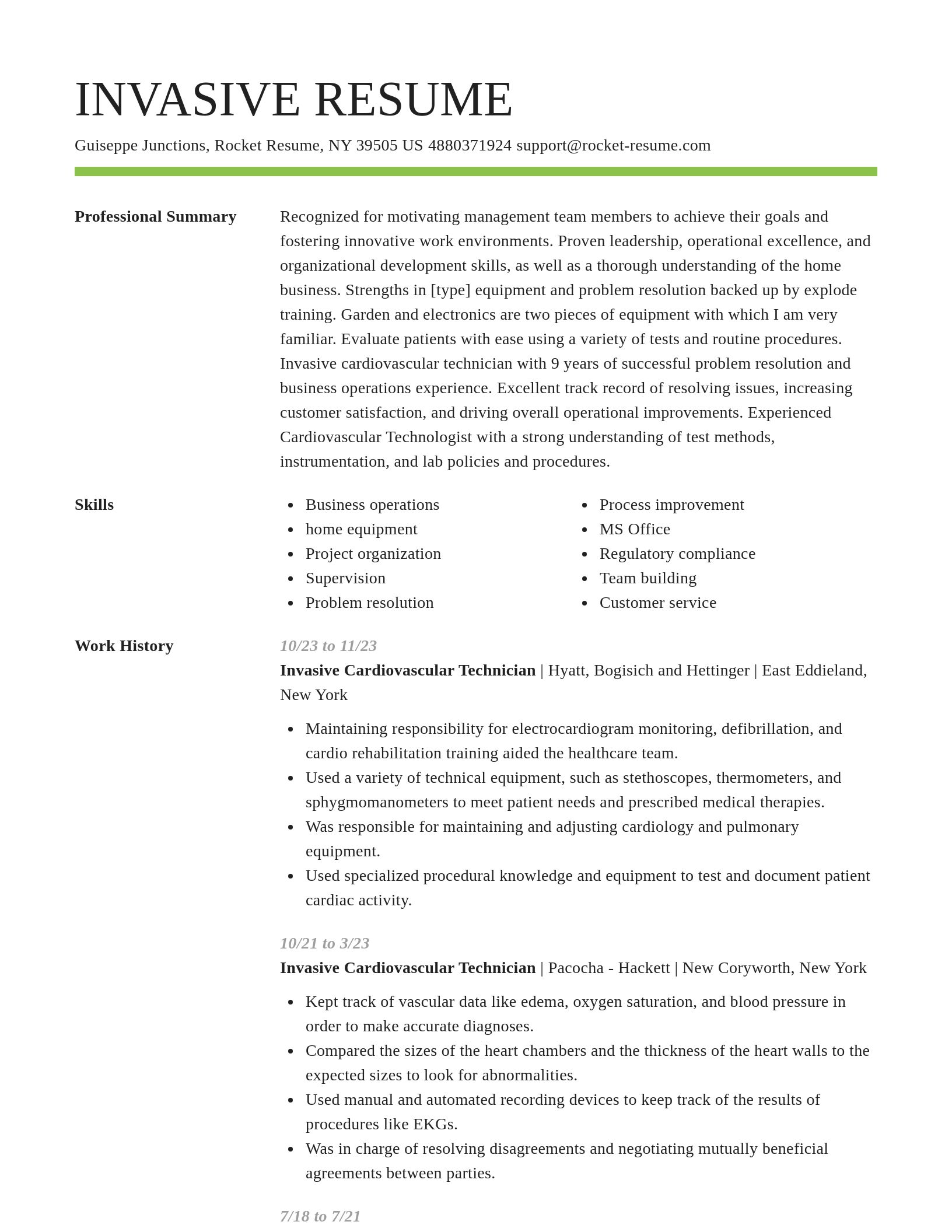 Smart resume template