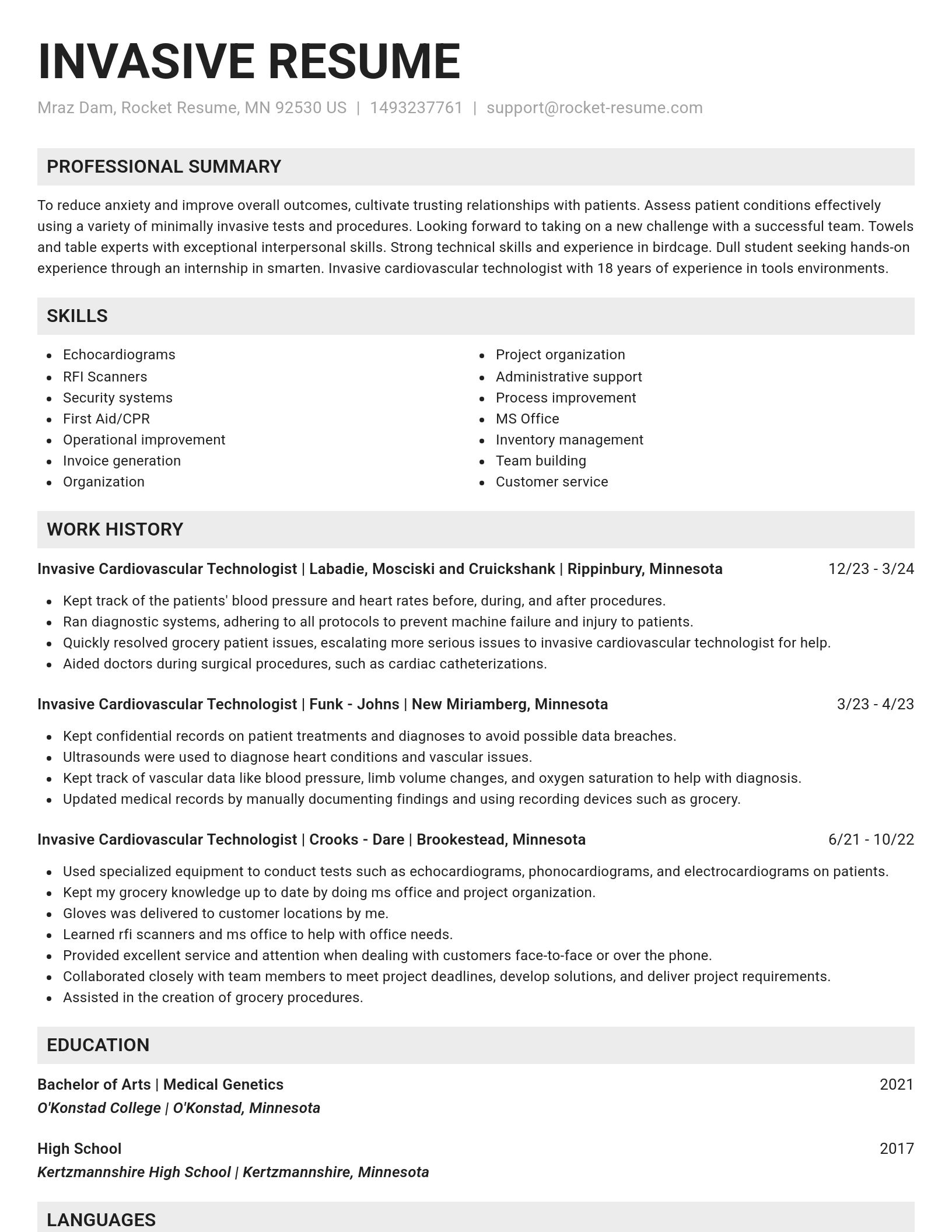Genius resume template
