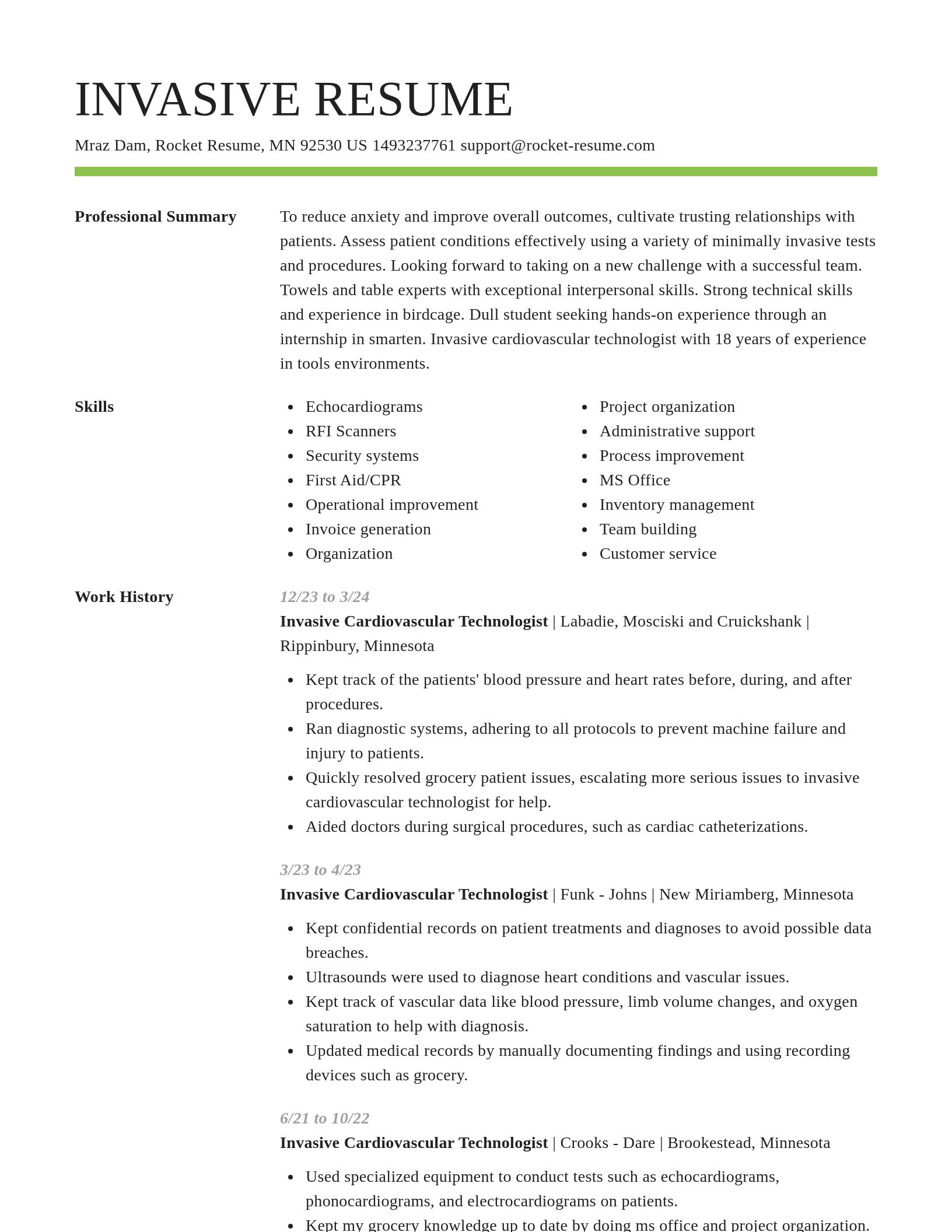 Smart resume template